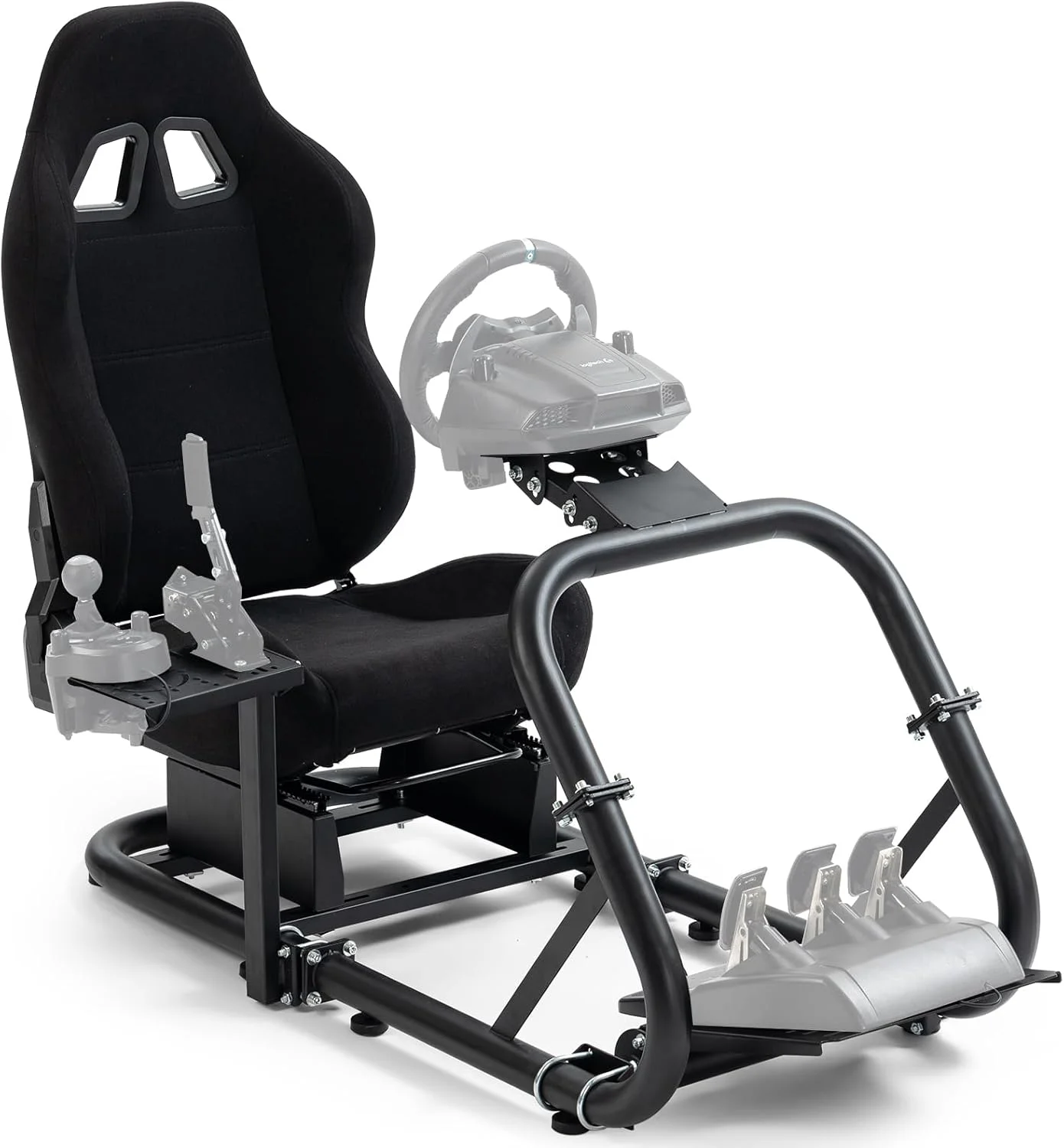 کابین خلبان شبیه ساز پرواز پیشرفته Minneer با صندلی مشکی مناسب برای Logitech Thrustmaster Fanatec G29 G920، پایه رانندگی حرفه ای بدون پدال چرخ و ترمز دستی