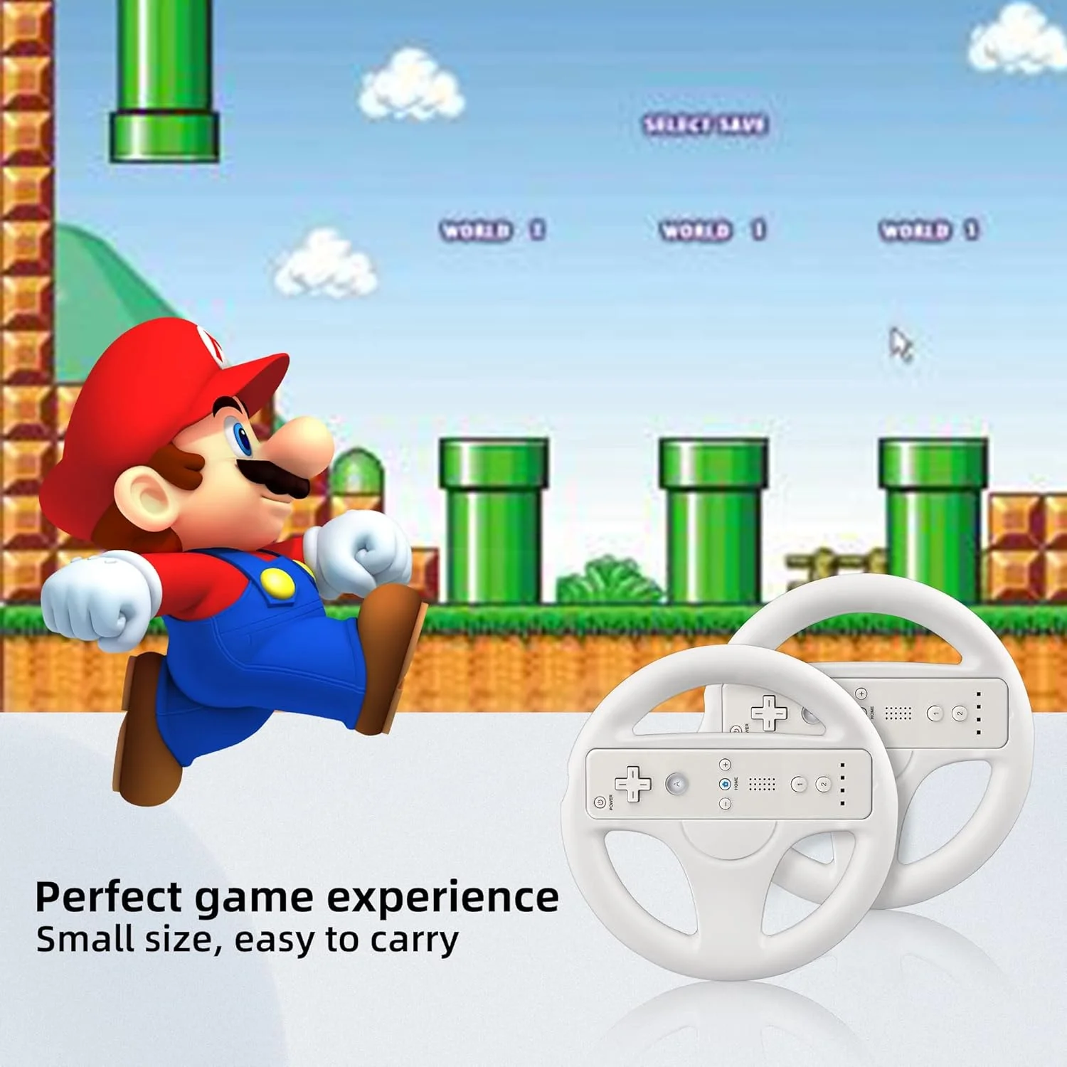 فرمان بازی MAKINGTEC برای کنترلر از راه دور نینتندو Wii و Wii U، بسته 2 عددی لوازم جانبی بازی چرخ های مسابقه ای برای ماریو کارت، چرخ کنترلر بازی برای بازی از راه دور نینتندو Wii (سفید)