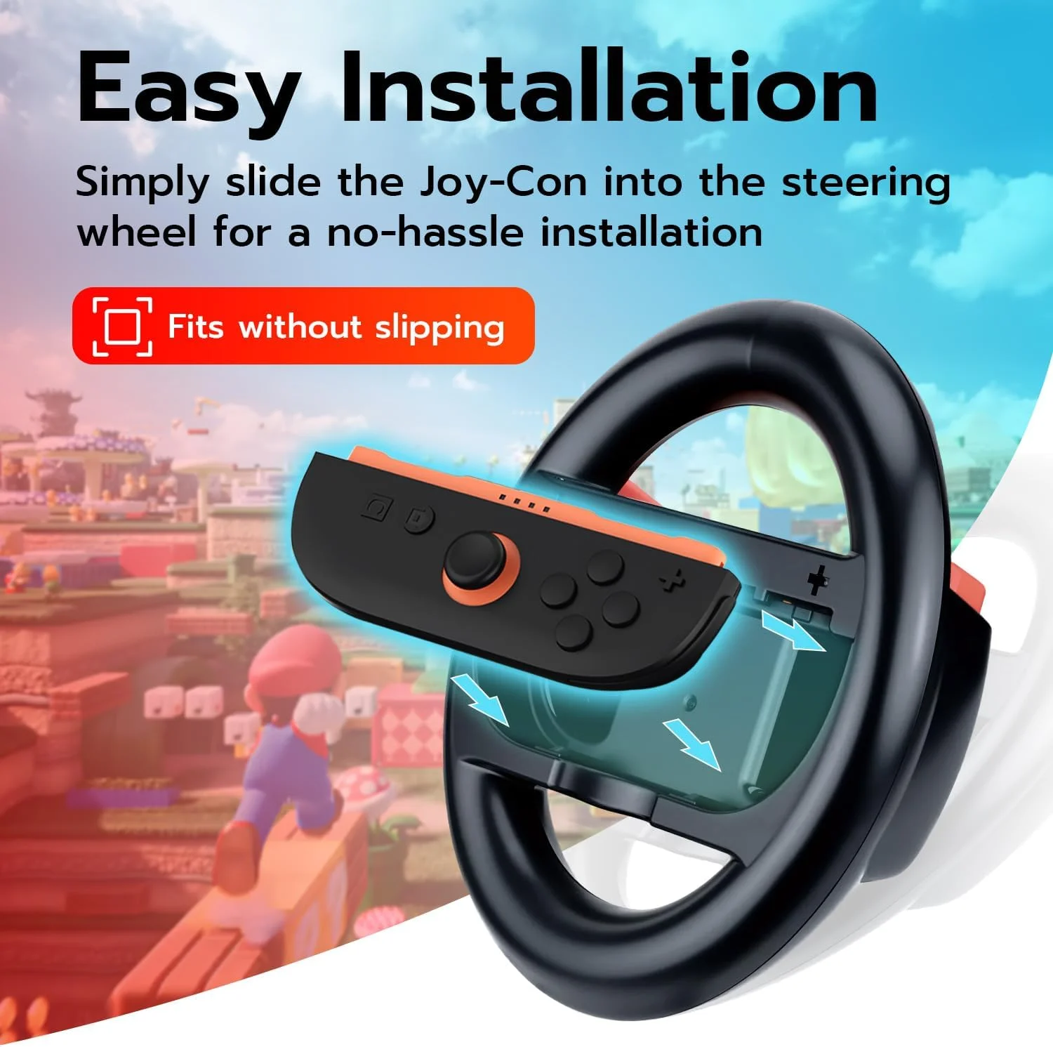 فرمان های بازی Mcbazel سازگار با نینتندو سوییچ 2 (2025)، کنترلر فرمان ارگونومیک برای جوی کان سوییچ 2، بسته 2 عددی، مشکی (نه برای سوییچ 1)