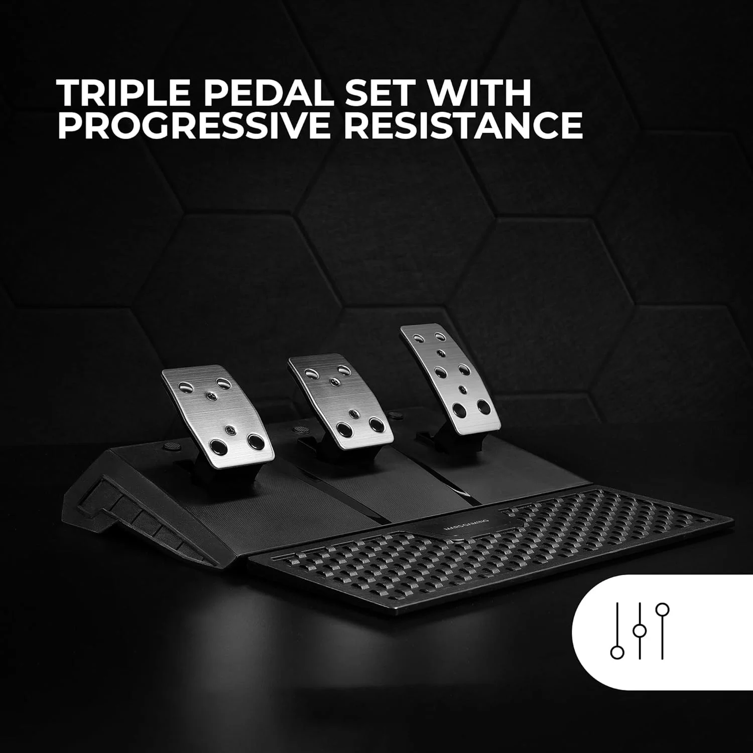 فرمان مسابقه سیم‌ریسینگ Mars Gaming MWH-RSX با فیدبک نیرو و موتور دوگانه، مجموعه 3 پدال با مقاومت پیشرونده، اهرم دنده 12 سرعته H، 14 دکمه قابل تنظیم، PC/PS4/Xbox Series X|S