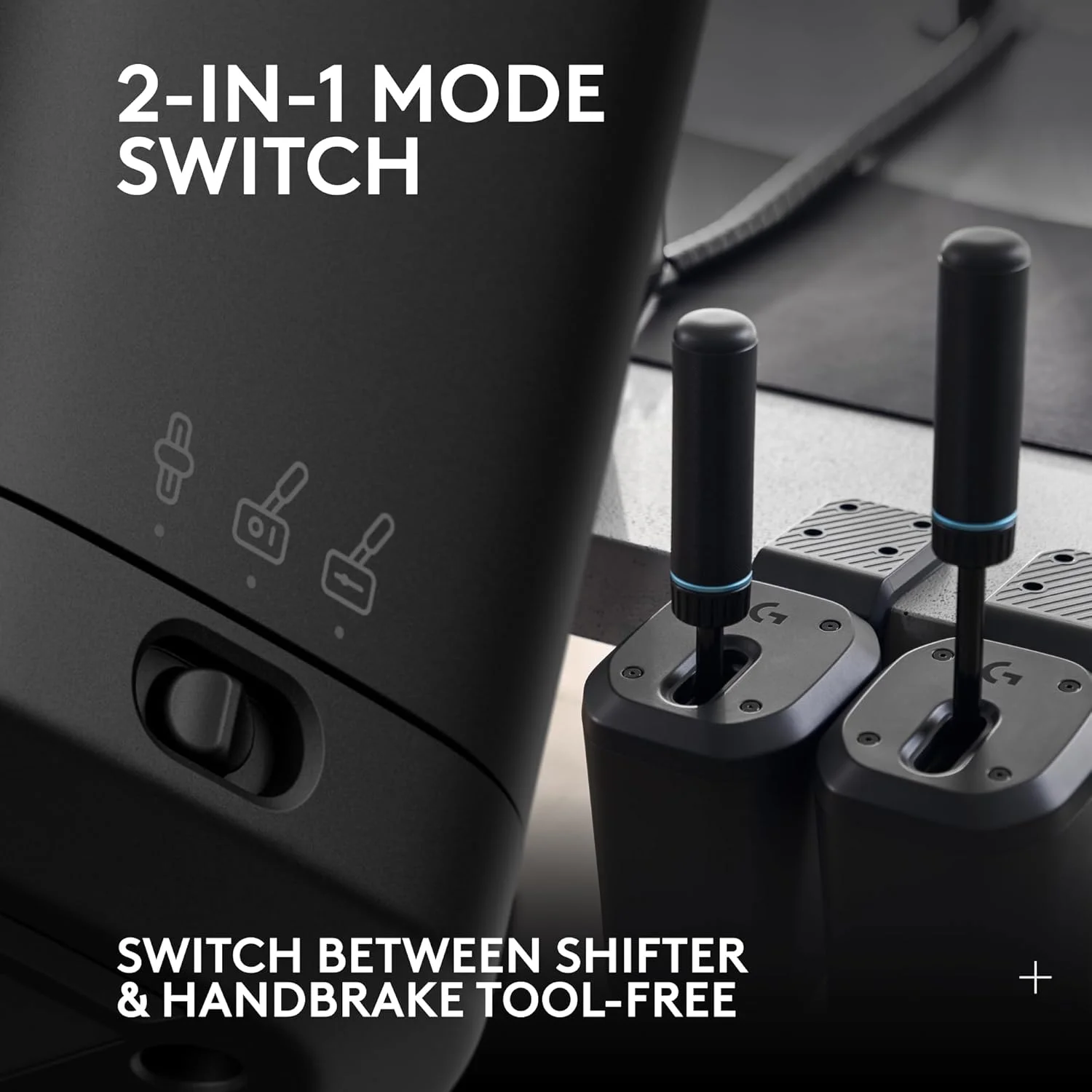 دنده و ترمز دستی Logitech G RS با قابلیت تعویض آسان حالت، دسته با قابلیت تنظیم ارتفاع و گیره رومیزی، برای فرمان های سری G و PRO، واحدهای مسابقه PS، Xbox و PC