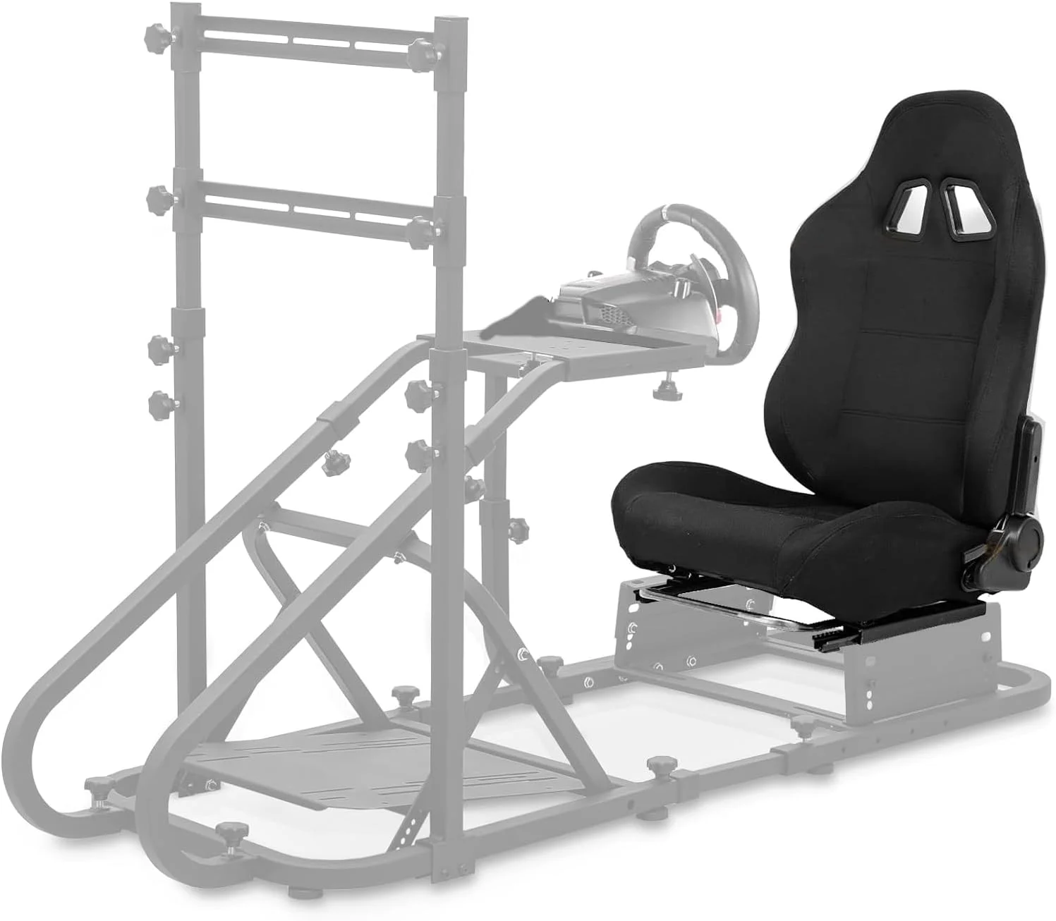 صندلی مسابقه ای شبیه ساز بازی LIODUX با قابلیت تنظیم دوگانه، صندلی شبیه ساز بازی، صندلی بازی های ویدیویی، مشکی (صندلی مسابقه ای)