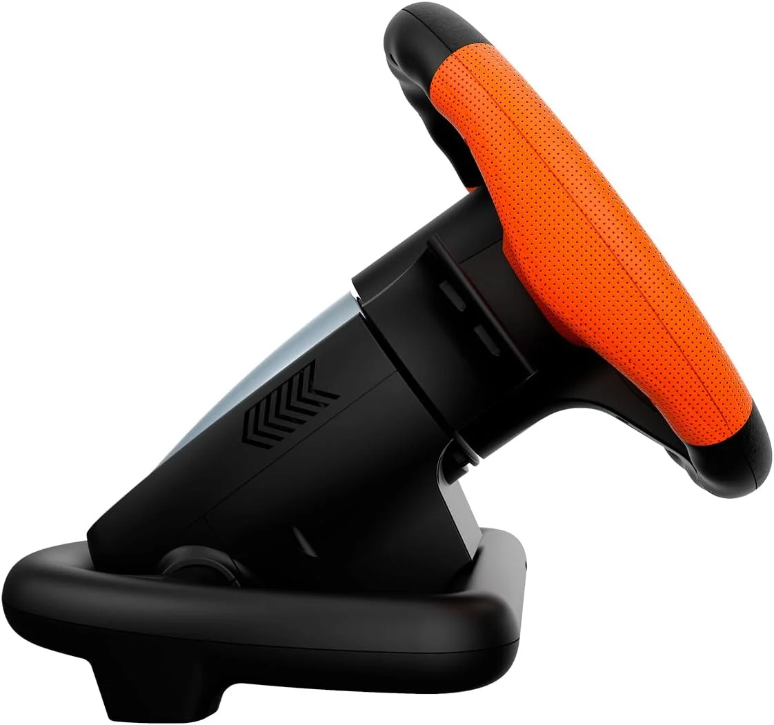 فرمان بازی KROM K-Driver با پدال و لرزش سازگار با PC، PS3، PS4 و Xbox One با دنده، پدال های تعویض دنده و 12 دکمه، پورت USB برای بازی های مسابقه ای