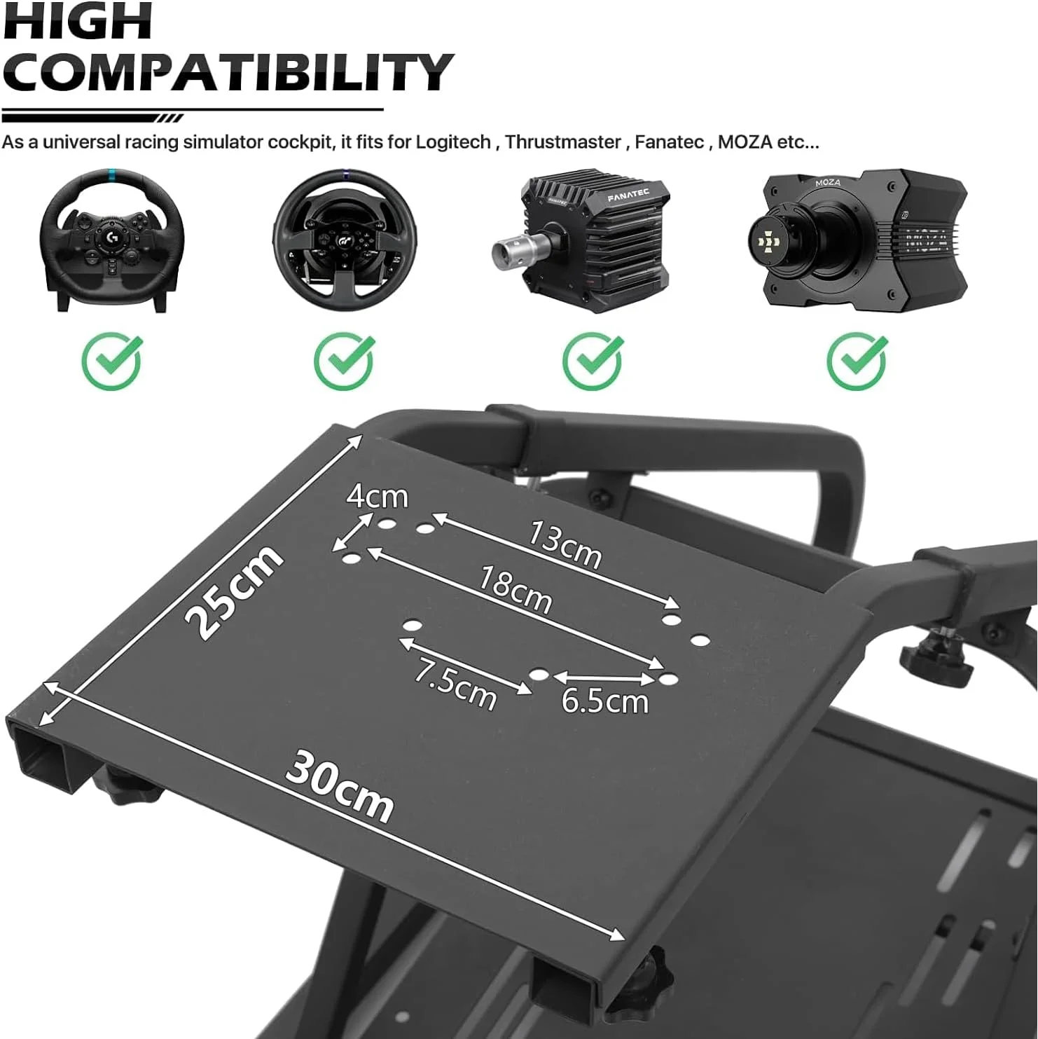 کاکپیت شبیه ساز مسابقه LIODUX با پایه تلویزیون، مناسب برای Logitech G920 G29 G27 G25 G923 Thrustmaster Fanatec سازگار با Xbox One Playstation PC (پایه چرخ مسابقه)