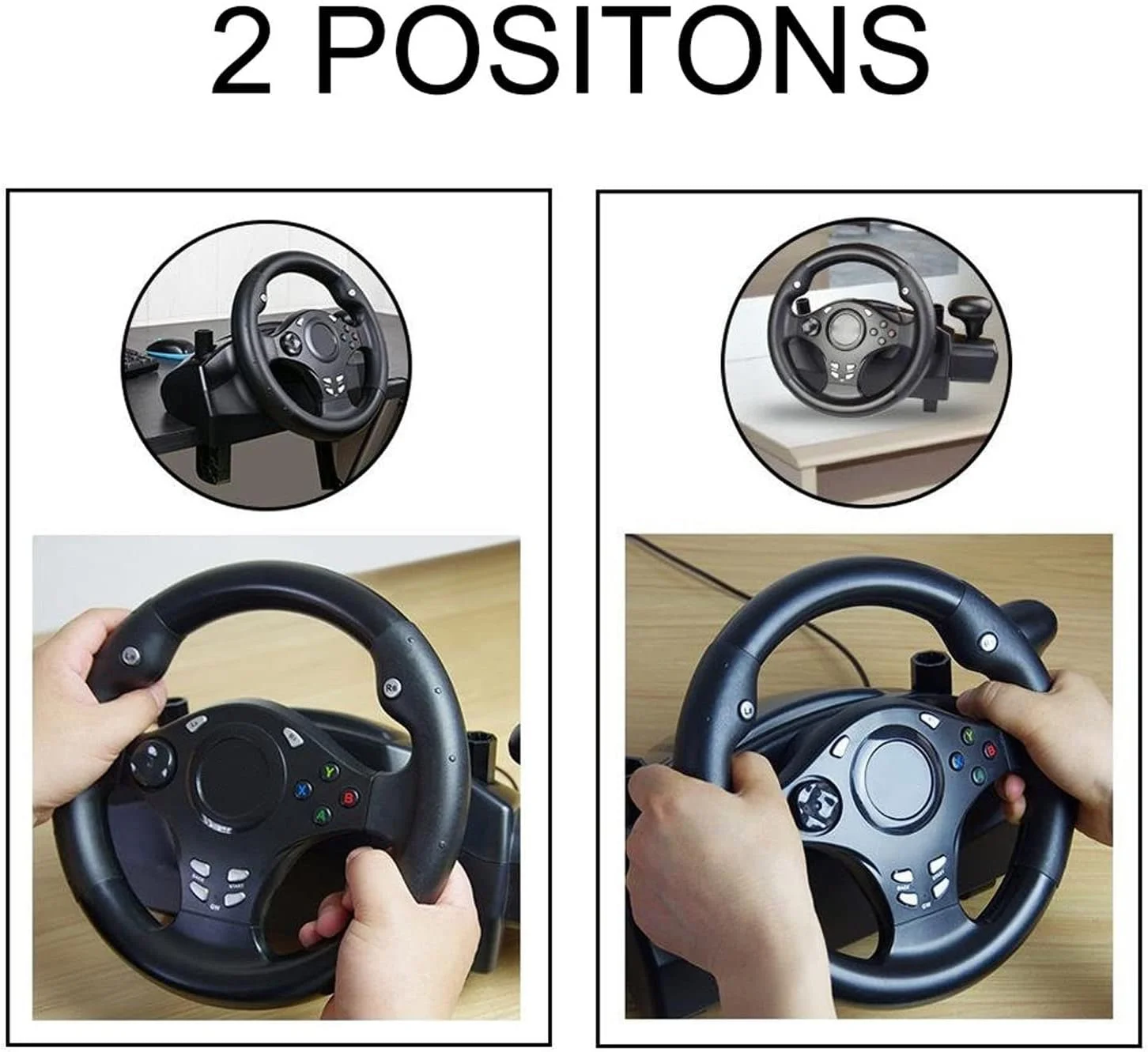 فرمان مسابقه ای فولاندا، فرمان مسابقه ای نیروی محرکه 7 در 1 و پدال های کف، فرمان مسابقه ای بازی USB PC جهانی 270 درجه برای PC، برای PS3، برای Xbox One، برای Xbox، برای 360