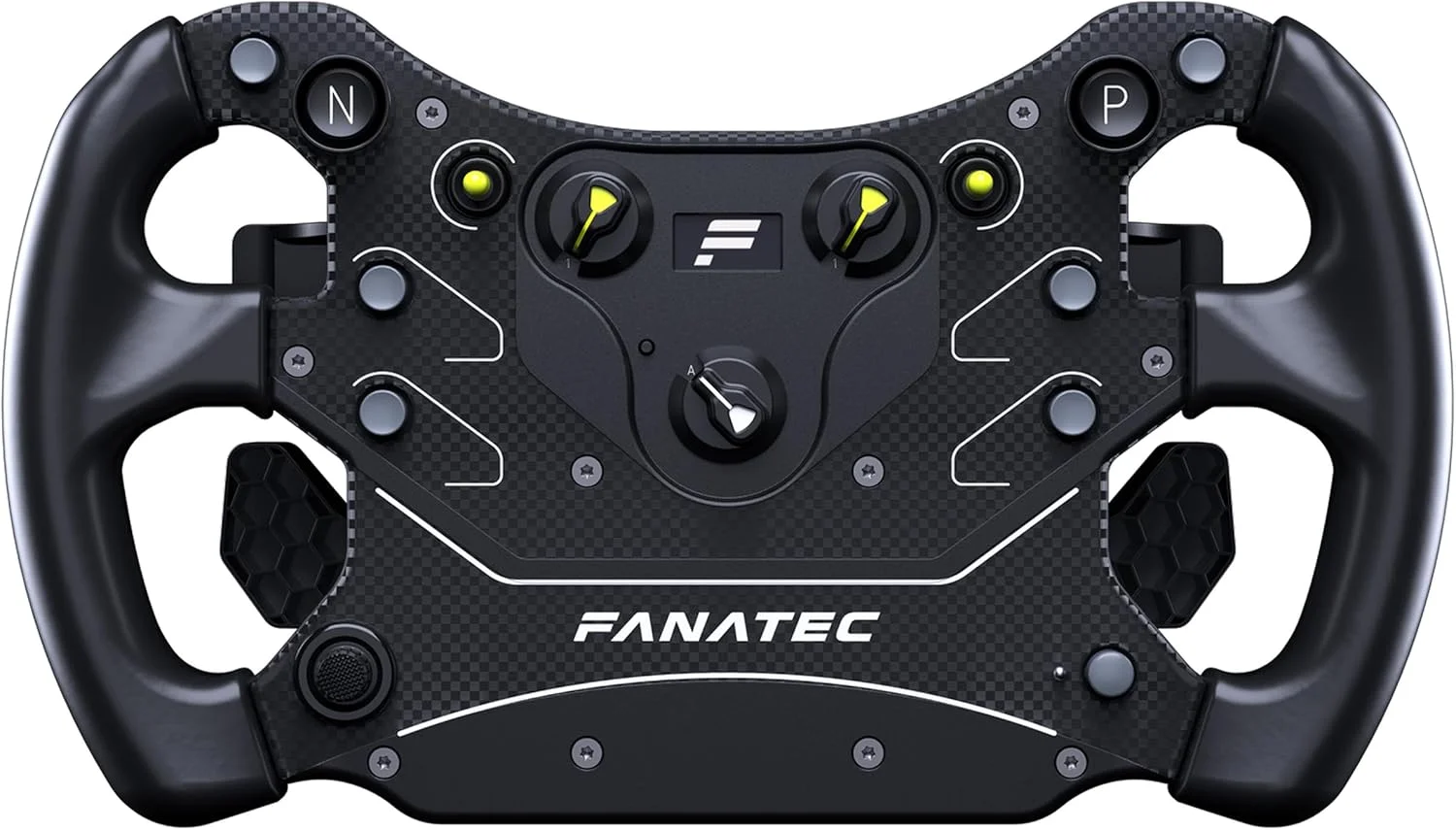 فرمان مسابقه سیم‌کارت خورجینی FANATEC CSL GT3 – دسته‌های روکش‌دار، شیفترهای مغناطیسی سفارشی، پدال‌های آنالوگ دوگانه، نمایشگر OLED، QR2 Lite از پیش نصب شده – PC