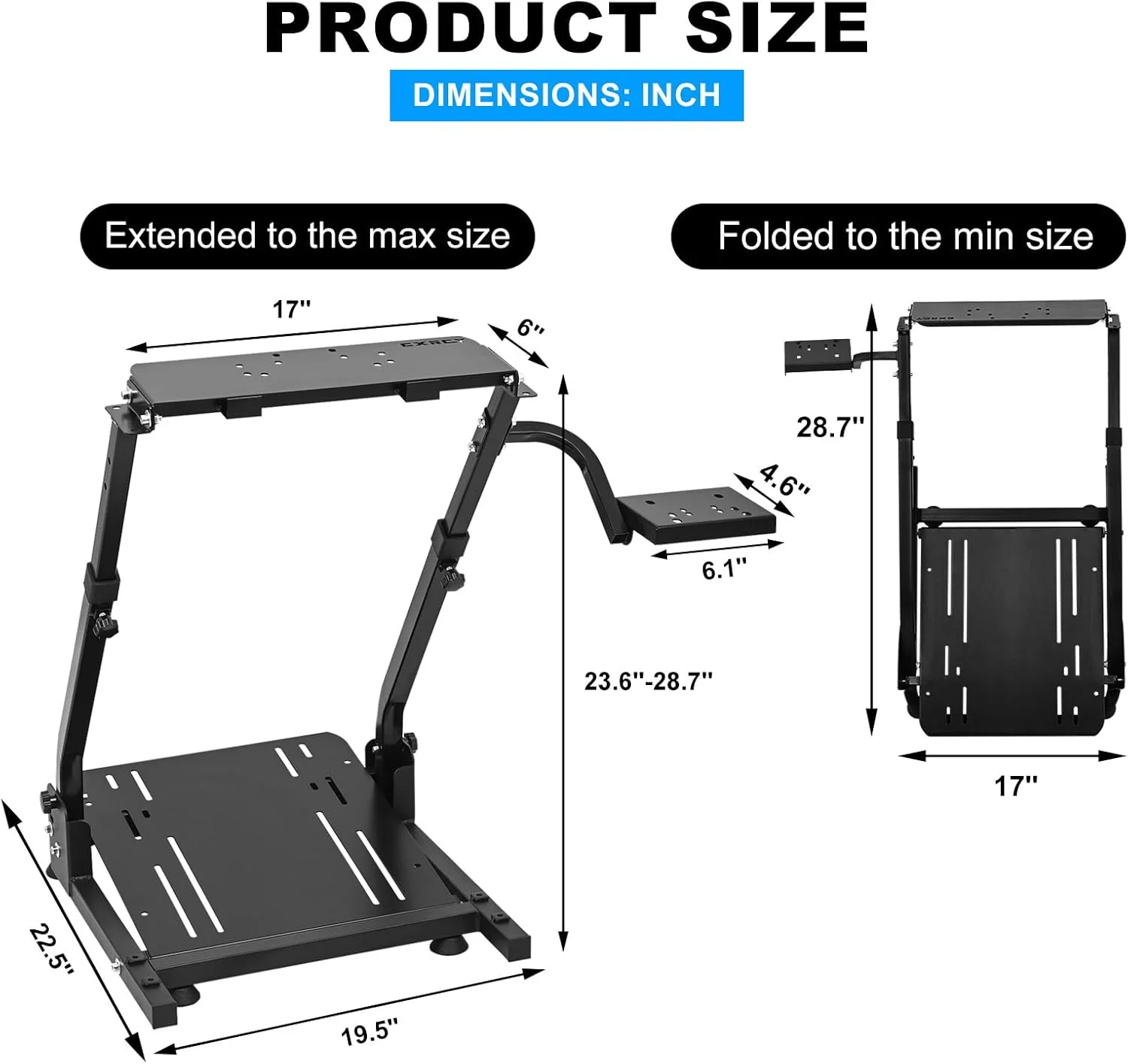 پایه فرمان مسابقه CXRCY سازگار با Logitech G920 G29 G27 G25، کابین خلبان بازی، قابل تنظیم ارتفاع، تاشو، شبیه ساز مسابقه بازی، پایه فرمان، چرخ و پدال شامل نمی شود پایه فرمان مسابقه CXRCY سازگار با Logitech G920 G29 G27 G25، کابین خلبان بازی، قابل تنظیم ارتفاع، تاشو، شبیه ساز مسابقه بازی، پایه فرمان، چرخ و پدال شامل نمی شود