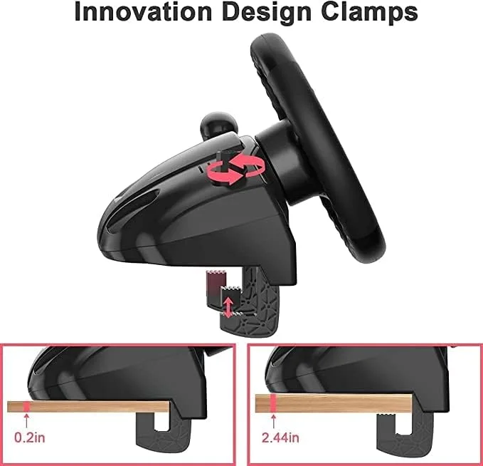 فرمان بازی COOLBABY، فرمان مسابقه با پدال و دنده، فرمان مسابقه نیروی محرکه 270 درجه، فرمان PC برای PS4، PC، PS3، Xbox Series X|S، Nintendo Switch، Xbox One، Android