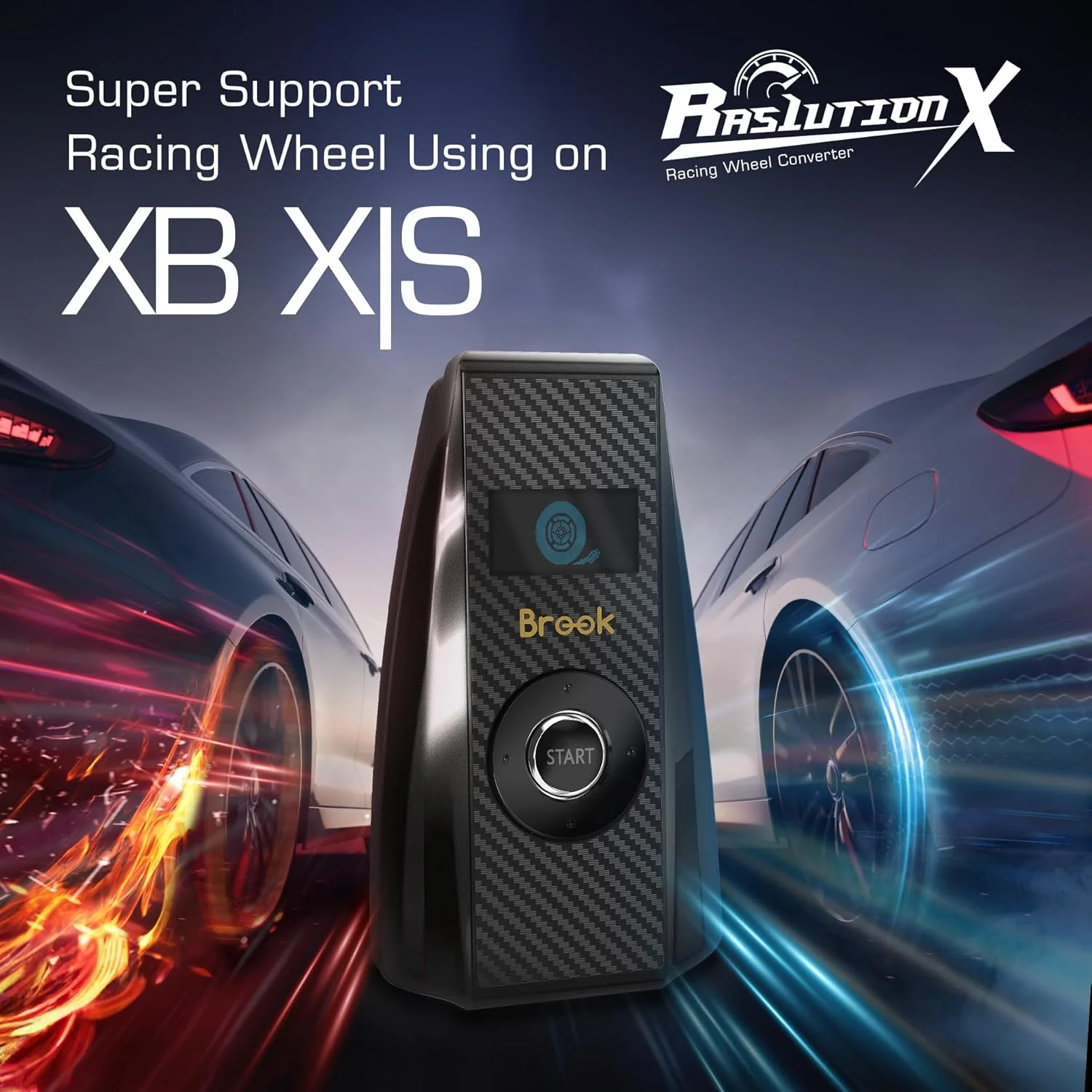 مبدل چرخ فرمان مسابقه ای Brook Ras1ution X جایگزین برای Xbox Series X|S، Xbox One، Xbox 360 | پشتیبانی از بیش از 60 چرخ فرمان | بازخورد نیرو و کنترل برنامه