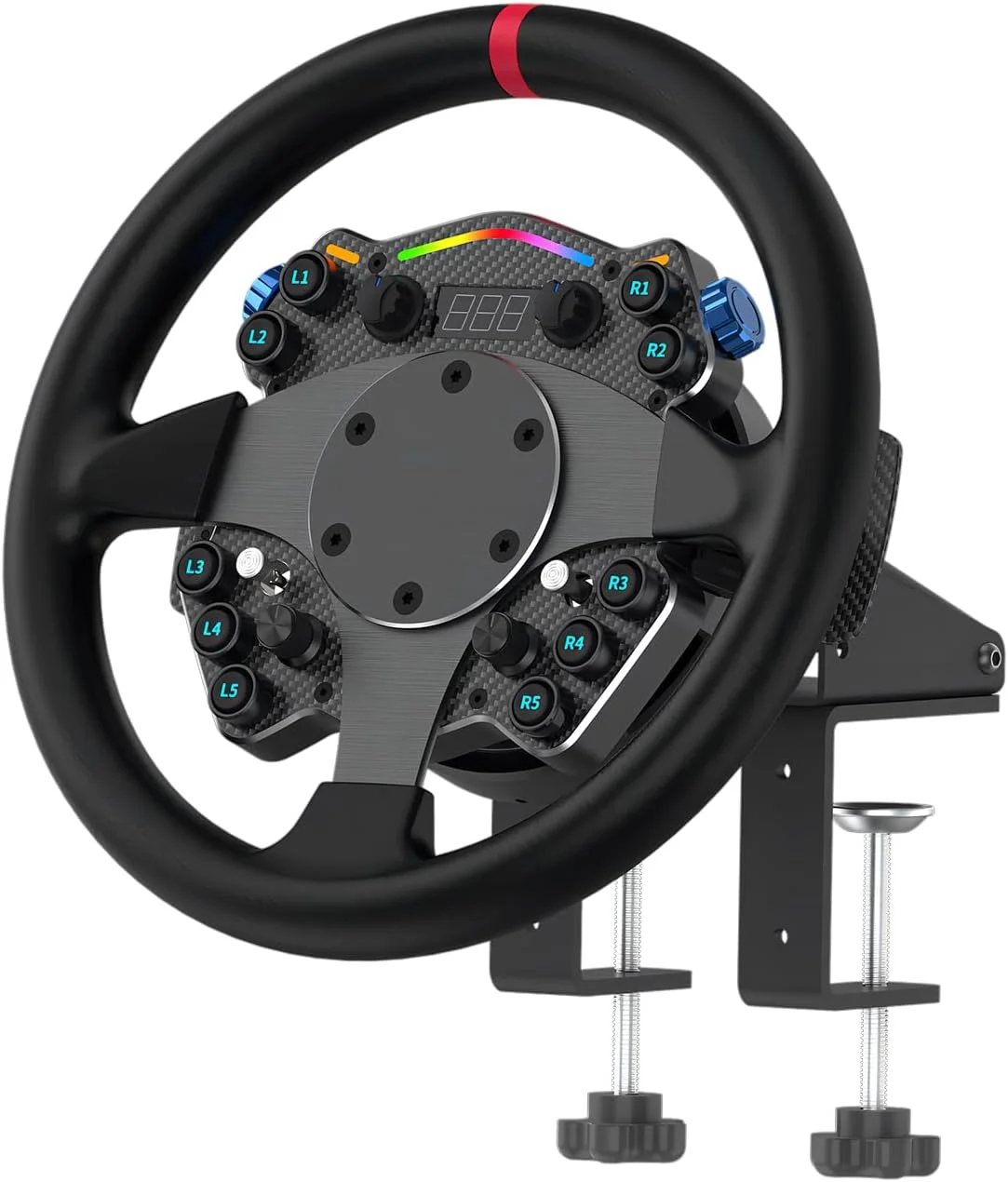 فرمان مسابقه CAMMUS C12، فرمان بازی + گیره نصب رومیزی + کنترلهای چند منظوره، فرمان مخصوص کامپیوتر، پدالهای تعویض دنده مغناطیسی، PC - مشکی فرمان مسابقه CAMMUS C12، فرمان بازی + گیره نصب رومیزی + کنترلهای چند منظوره، فرمان مخصوص کامپیوتر، پدالهای تعویض دنده مغناطیسی، PC - مشکی