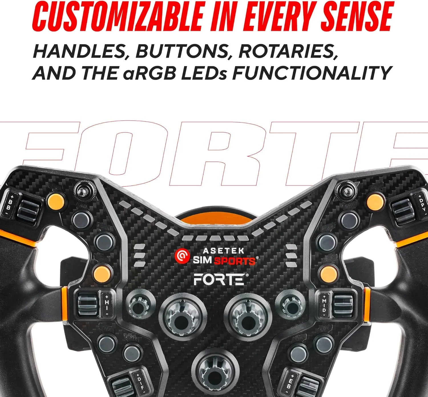 فرمان بازی ASETEK Forte Formula | فرمان مسابقه ای شبیه ساز برای کامپیوتر | فرمان بازی ممتاز برای کامپیوتر و شبیه سازها | دقت بالا و کنترل های قابل تنظیم