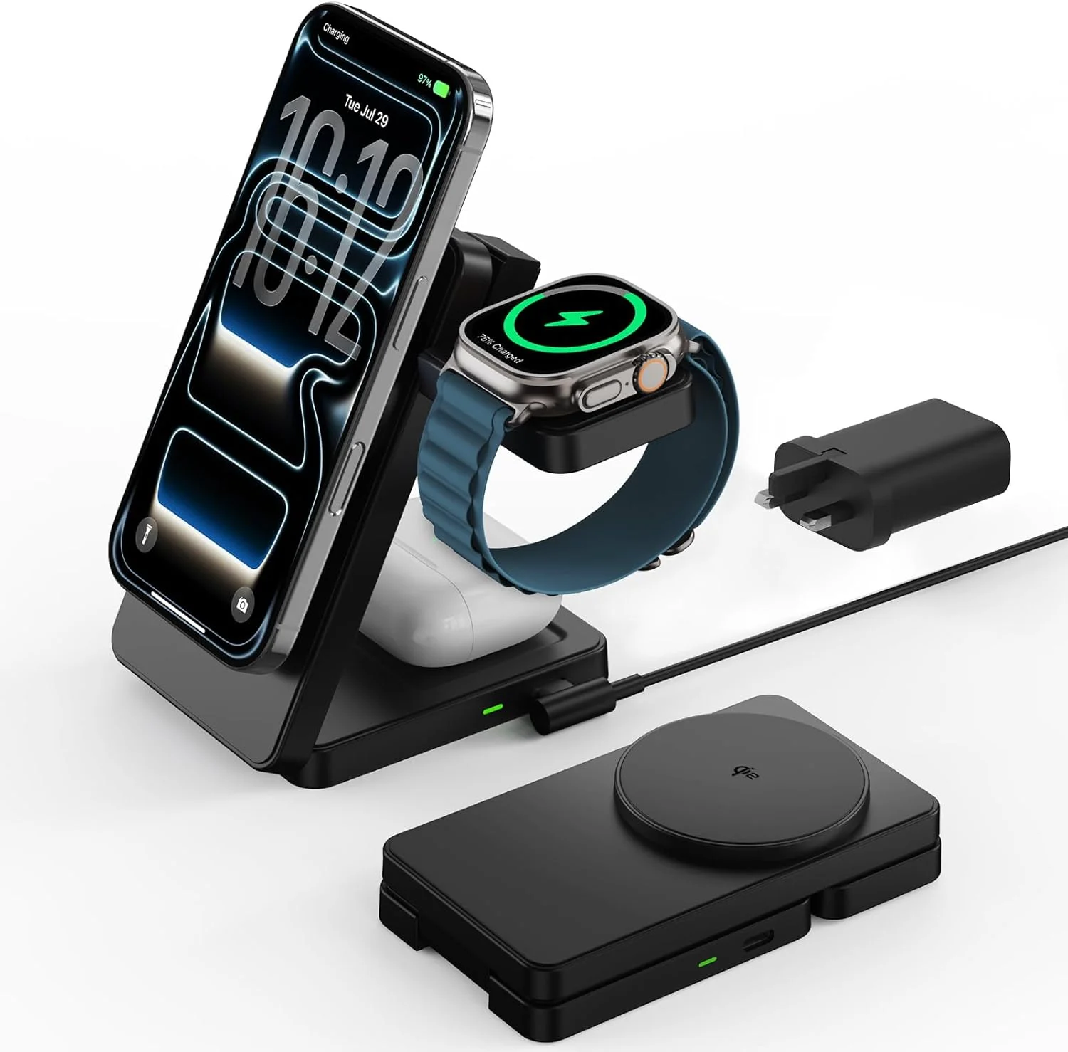 استند شارژ بیسیم سریع 15 واتی Qi2، شارژر بیسیم مغناطیسی 3 در 1 GEEKERA برای دستگاههای اپل، داک شارژ تاشو مسافرتی برای آیفون 17، 16، 15، 14، 13، 12، برای اپل واچ و ایرپادز استند شارژ بیسیم سریع 15 واتی Qi2، شارژر بیسیم مغناطیسی 3 در 1 GEEKERA برای دستگاههای اپل، داک شارژ تاشو مسافرتی برای آیفون 17، 16، 15، 14، 13، 12، برای اپل واچ و ایرپادز