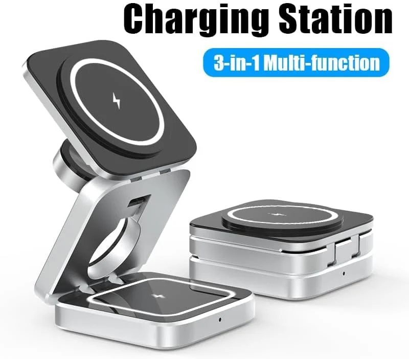 استند شارژ سریع وایرلس 3 در 1، مینی استند شارژ سریع 15 واتی 3 در 1 تاشو برای آیفون 14/13/12/11 پرو مکس/مینی، استند شارژ مغناطیسی برای آیواچ اولترا/8/7/6/SE/5/4، ایرپادز استند شارژ سریع وایرلس 3 در 1، مینی استند شارژ سریع 15 واتی 3 در 1 تاشو برای آیفون 14/13/12/11 پرو مکس/مینی، استند شارژ مغناطیسی برای آیواچ اولترا/8/7/6/SE/5/4، ایرپادز