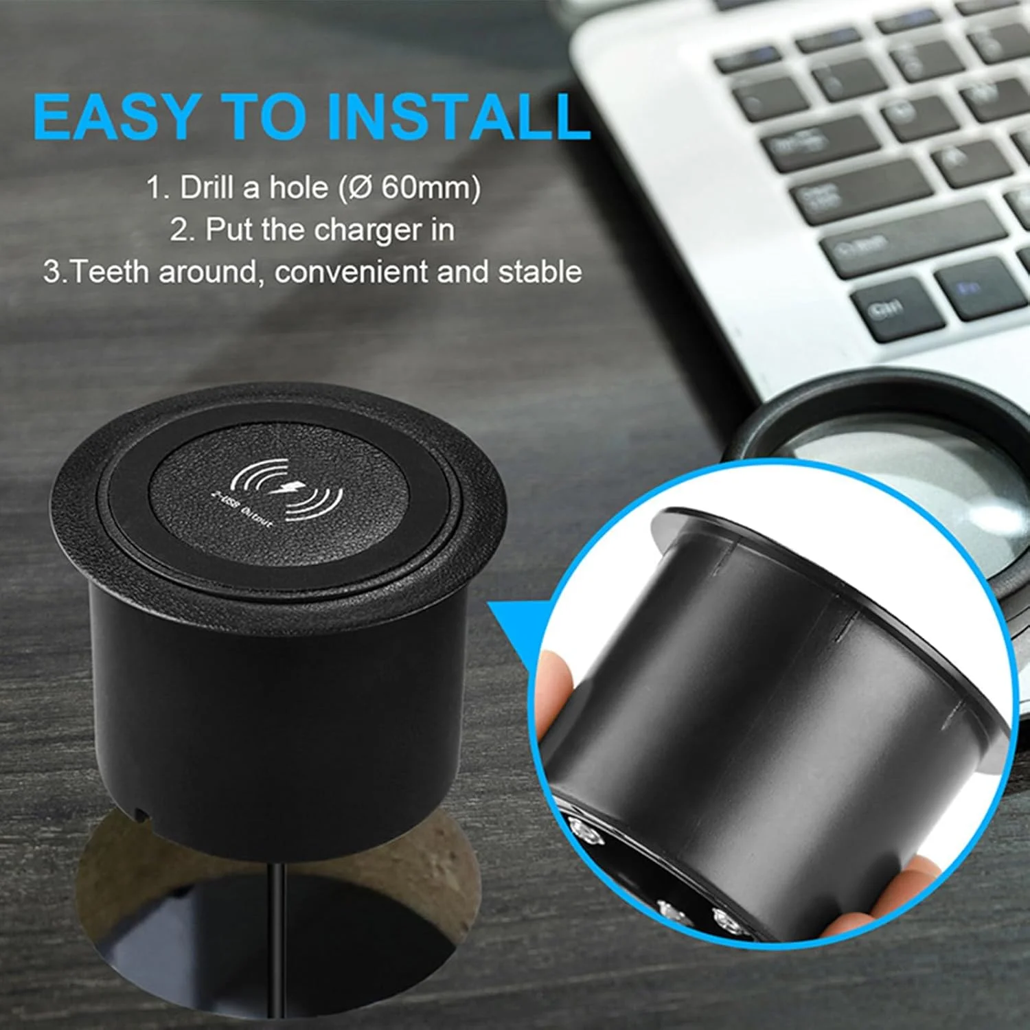 شارژر بیسیم زیر میزی، شارژ هوشمند USB توکار، لوازم جانبی چند منظوره تلفن همراه برای خانه، دفتر، میز کار، پیشخوان، کنار تخت، میزها شارژر بیسیم زیر میزی، شارژ هوشمند USB توکار، لوازم جانبی چند منظوره تلفن همراه برای خانه، دفتر، میز کار، پیشخوان، کنار تخت، میزها