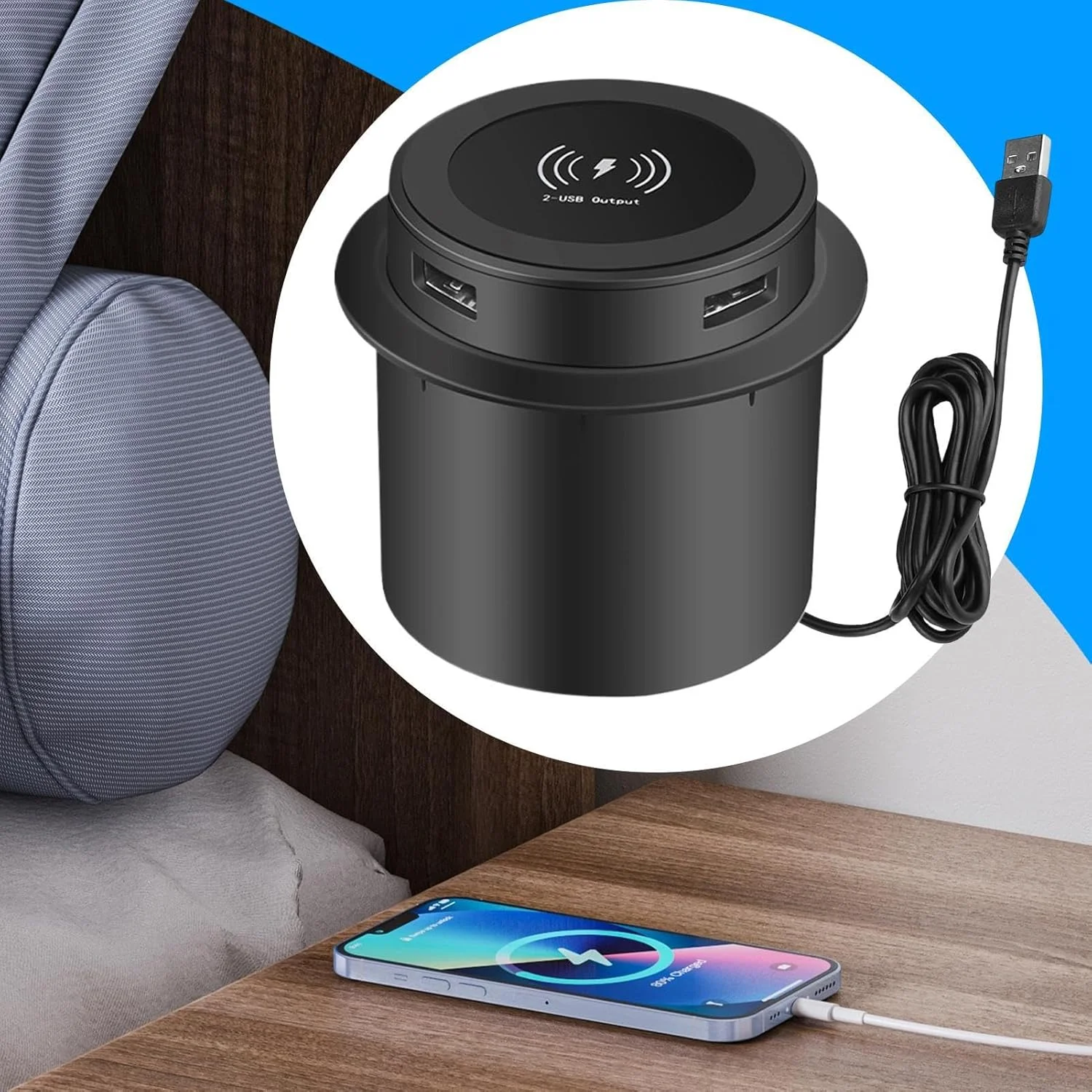 شارژر بیسیم زیر میزی، شارژ هوشمند USB توکار، لوازم جانبی چند منظوره تلفن همراه برای خانه، دفتر، میز کار، پیشخوان، کنار تخت، میزها شارژر بیسیم زیر میزی، شارژ هوشمند USB توکار، لوازم جانبی چند منظوره تلفن همراه برای خانه، دفتر، میز کار، پیشخوان، کنار تخت، میزها