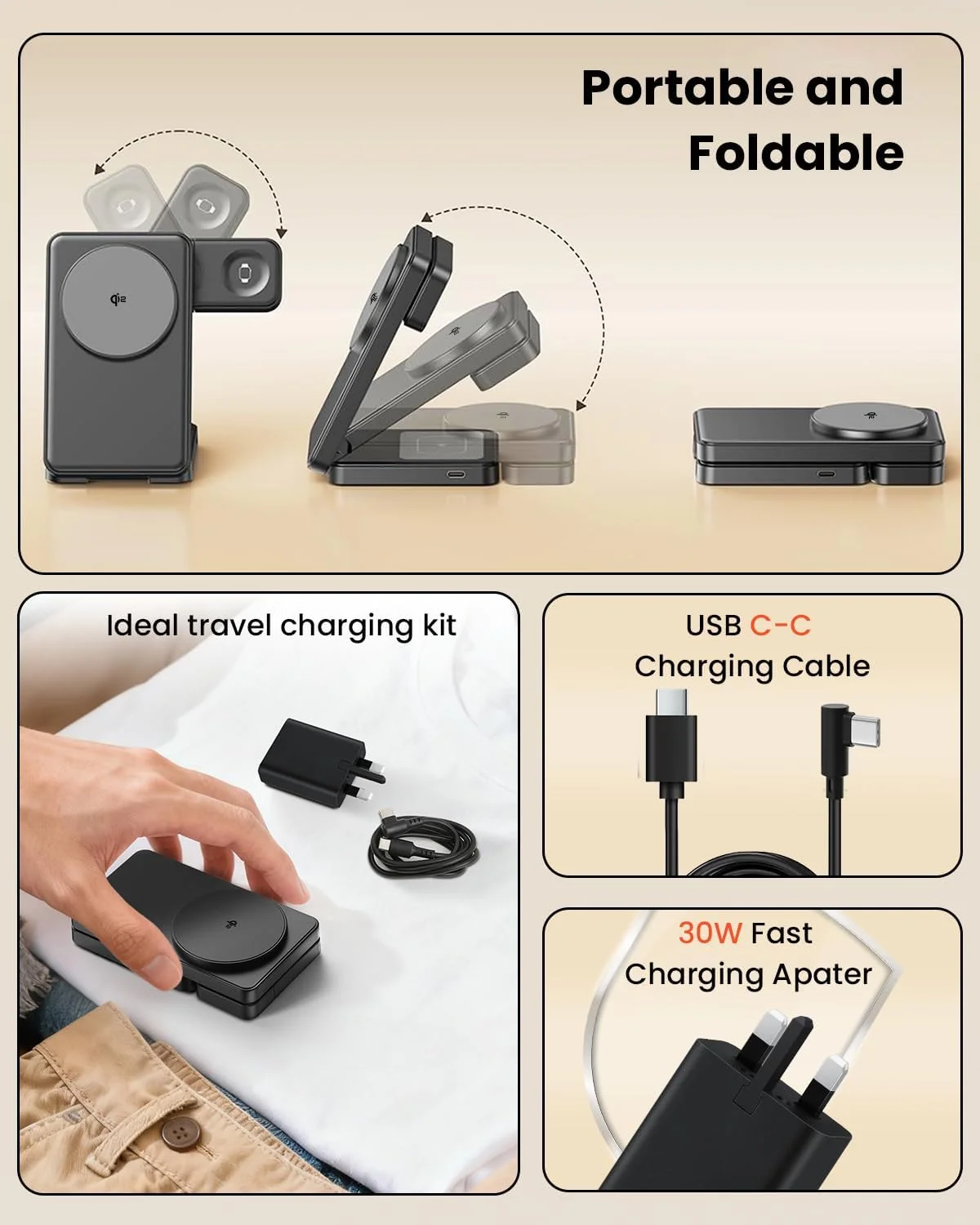 استند شارژ بیسیم سریع 15 واتی Qi2، شارژر بیسیم مغناطیسی 3 در 1 GEEKERA برای دستگاههای اپل، داک شارژ تاشو مسافرتی برای آیفون 17، 16، 15، 14، 13، 12، برای اپل واچ و ایرپادز استند شارژ بیسیم سریع 15 واتی Qi2، شارژر بیسیم مغناطیسی 3 در 1 GEEKERA برای دستگاههای اپل، داک شارژ تاشو مسافرتی برای آیفون 17، 16، 15، 14، 13، 12، برای اپل واچ و ایرپادز