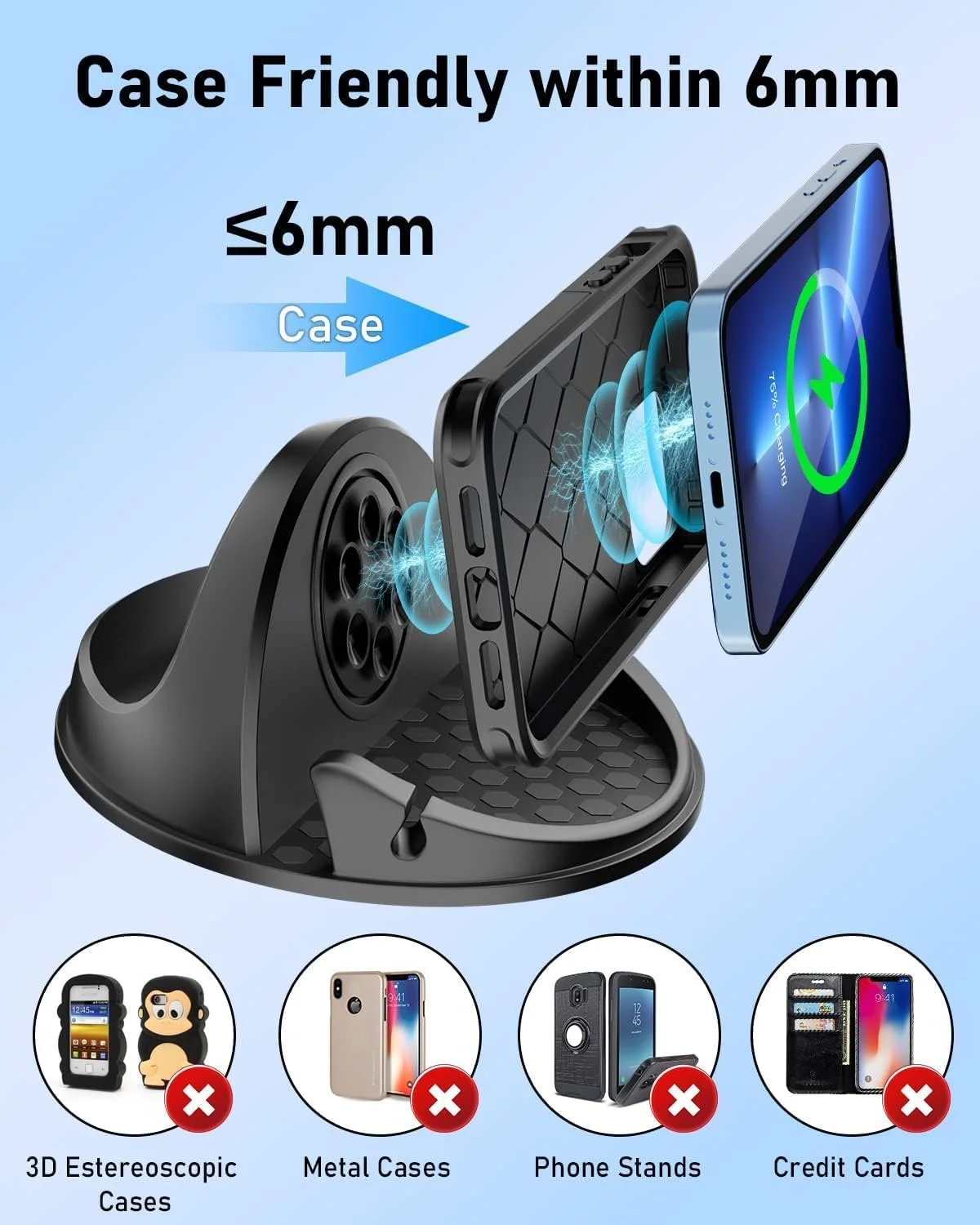 شارژر بیسیم 15 واتی خودرو، نگهدارنده گوشی موبایل داشبورد، شارژر بیسیم سریع Qi مناسب برای آیفون 14 13 12 11 پرو مکس Xr X Se، سامسونگ S23 S22 S21 Ultra (تک عددی) شارژر بیسیم 15 واتی خودرو، نگهدارنده گوشی موبایل داشبورد، شارژر بیسیم سریع Qi مناسب برای آیفون 14 13 12 11 پرو مکس Xr X Se، سامسونگ S23 S22 S21 Ultra (تک عددی)