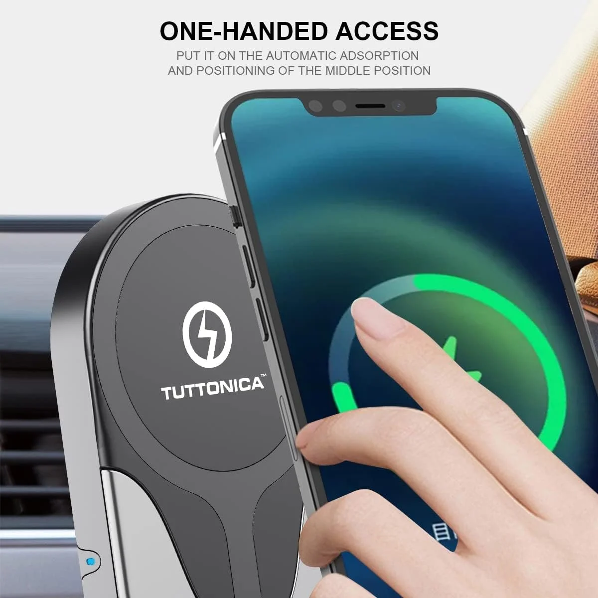 شارژر بیسیم مغناطیسی اتوماتیک 15 واتی خودرو TUTTONICA برای آیفون و اندروید، هولدر گوشی موبایل برای دریچه هوا و داشبورد شارژر بیسیم مغناطیسی اتوماتیک 15 واتی خودرو TUTTONICA برای آیفون و اندروید، هولدر گوشی موبایل برای دریچه هوا و داشبورد