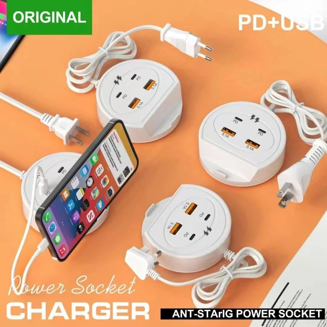 شارژر سریع 5.1 آمپر – دو پورت PD + USB | ایستگاه شارژ جهانی با نگهدارنده تلفن همراه | شارژر چند پورت سریع 5 ولت/5.1 آمپر برای همه دستگاه ها شارژر سریع 5.1 آمپر – دو پورت PD + USB | ایستگاه شارژ جهانی با نگهدارنده تلفن همراه | شارژر چند پورت سریع 5 ولت/5.1 آمپر برای همه دستگاه ها