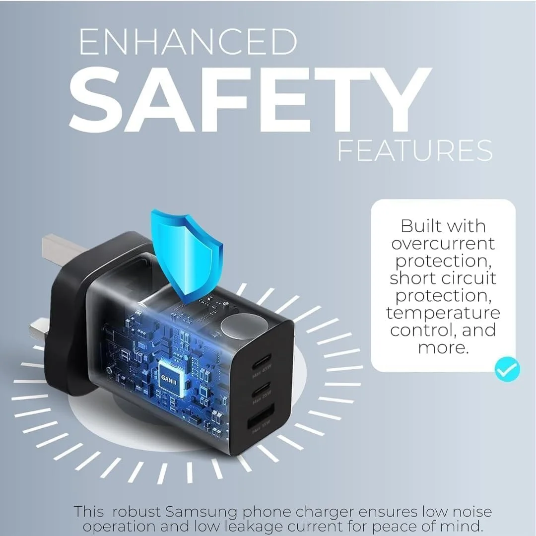 شارژر فوق سریع 65 واتی، 3 پورت برای انواع گوشی های موبایل | 3 پورت: USB-C (PD3.0 PPS Max65-W)، USB-C (PD 3.0 PPS Max 25-W)، USB-A (Max15-W) (آداپتور با کابل 1 متری Type_C) شارژر فوق سریع 65 واتی، 3 پورت برای انواع گوشی های موبایل | 3 پورت: USB-C (PD3.0 PPS Max65-W)، USB-C (PD 3.0 PPS Max 25-W)، USB-A (Max15-W) (آداپتور با کابل 1 متری Type_C)