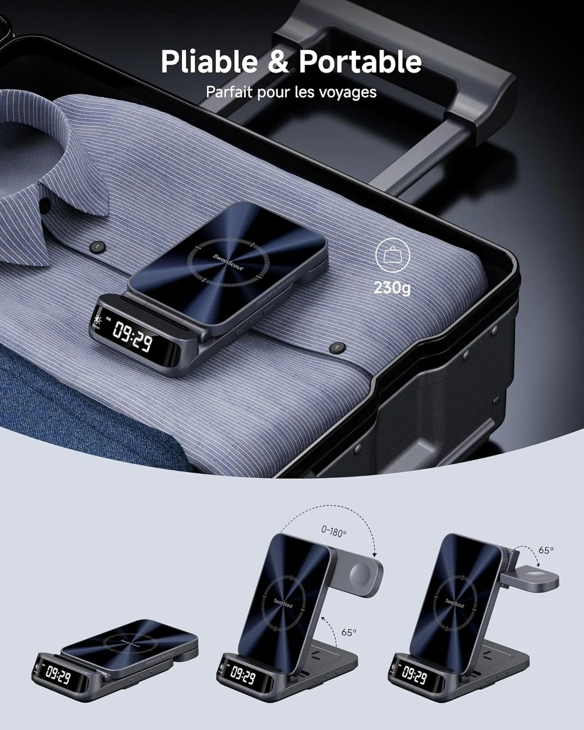 پایه شارژ بیسیم SwanScout برای سری آیفون ایر/۱۷/۱۶/۱۵/۱۴/۱۳/۱۲، استیشن شارژ ۳ در ۱ برای اپل واچ ۱۰/۹/۸/۷/۶، اولترا ۲/اولترا، برای ایرپادز پرو ۳/پرو ۲/۴/۳، SwanScout 708A (بدون آداپتور) پایه شارژ بیسیم SwanScout برای سری آیفون ایر/۱۷/۱۶/۱۵/۱۴/۱۳/۱۲، استیشن شارژ ۳ در ۱ برای اپل واچ ۱۰/۹/۸/۷/۶، اولترا ۲/اولترا، برای ایرپادز پرو ۳/پرو ۲/۴/۳، SwanScout 708A (بدون آداپتور)