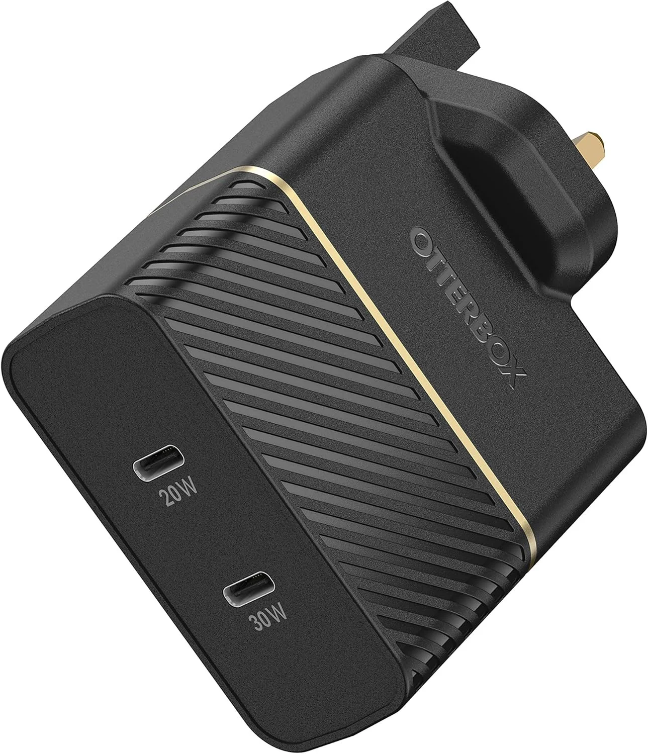 شارژر دیواری دو پورت OtterBox با توان 50 وات، USB-C PD 30W GaN + USB-C PD 20W، شارژر سریع برای تلفن هوشمند و تبلت، تست شده در برابر سقوط، مقاوم و بسیار بادوام، مشکی شارژر دیواری دو پورت OtterBox با توان 50 وات، USB-C PD 30W GaN + USB-C PD 20W، شارژر سریع برای تلفن هوشمند و تبلت، تست شده در برابر سقوط، مقاوم و بسیار بادوام، مشکی
