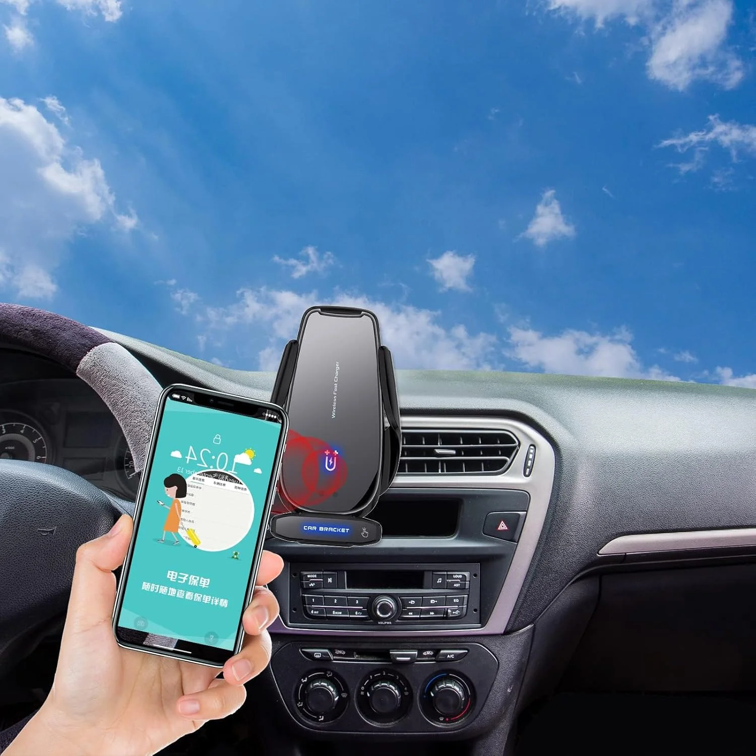 شارژر بیسیم خودرو NALACAL، پایه نگهدارنده با شارژ سریع و گیره اتوماتیک، پایه نگهدارنده گوشی هوشمند خودرو با القای کنترل دوگانه هوشمند 15 واتی، شارژ بیسیم سازگار با تمام گوشیهای هوشمند اندرویدی (مشکی) شارژر بیسیم خودرو NALACAL، پایه نگهدارنده با شارژ سریع و گیره اتوماتیک، پایه نگهدارنده گوشی هوشمند خودرو با القای کنترل دوگانه هوشمند 15 واتی، شارژ بیسیم سازگار با تمام گوشیهای هوشمند اندرویدی (مشکی)