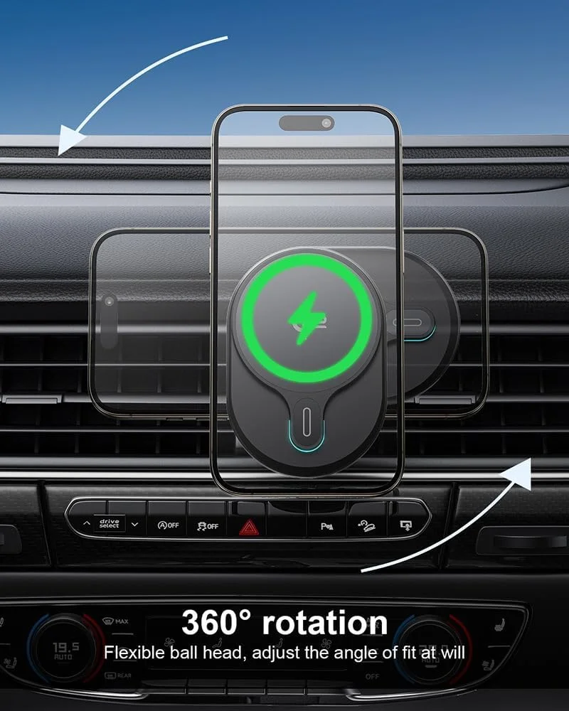 شارژر بیسیم مغناطیسی موبایل با قابلیت استفاده افقی و عمودی شارژر بیسیم مغناطیسی موبایل با قابلیت استفاده افقی و عمودی