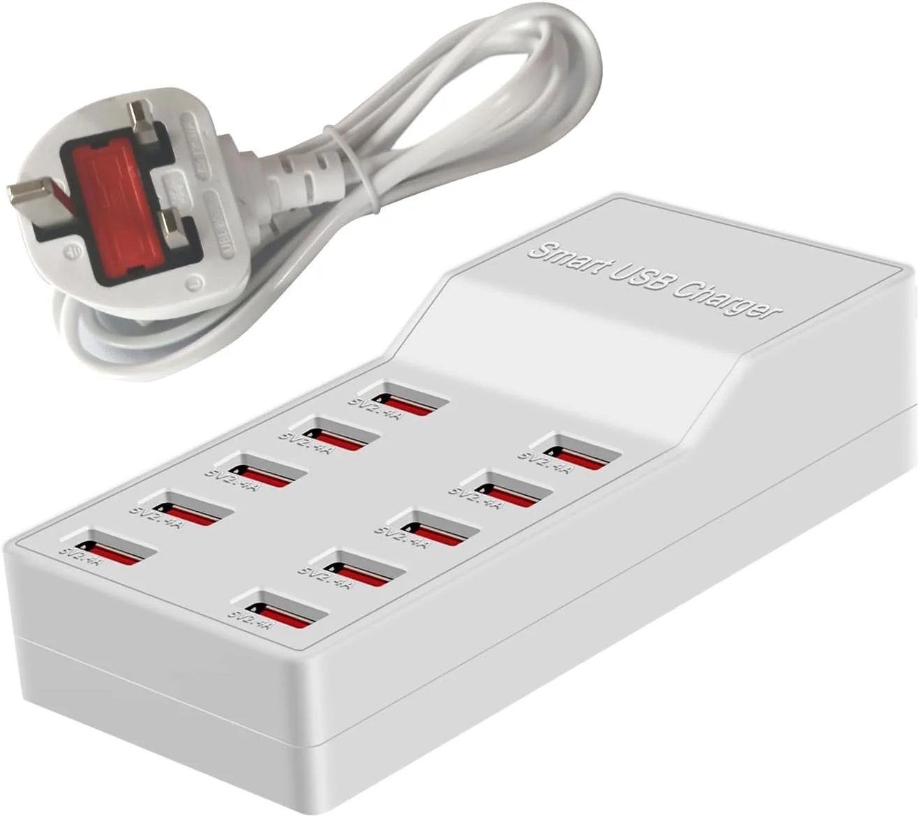 شارژر USB ده پورت 50 واتی Kalakila، ایستگاه شارژ چند پورت، مناسب برای تلفن های هوشمند، تبلت ها و سایر دستگاه های USB (سفید) شارژر USB ده پورت 50 واتی Kalakila، ایستگاه شارژ چند پورت، مناسب برای تلفن های هوشمند، تبلت ها و سایر دستگاه های USB (سفید)