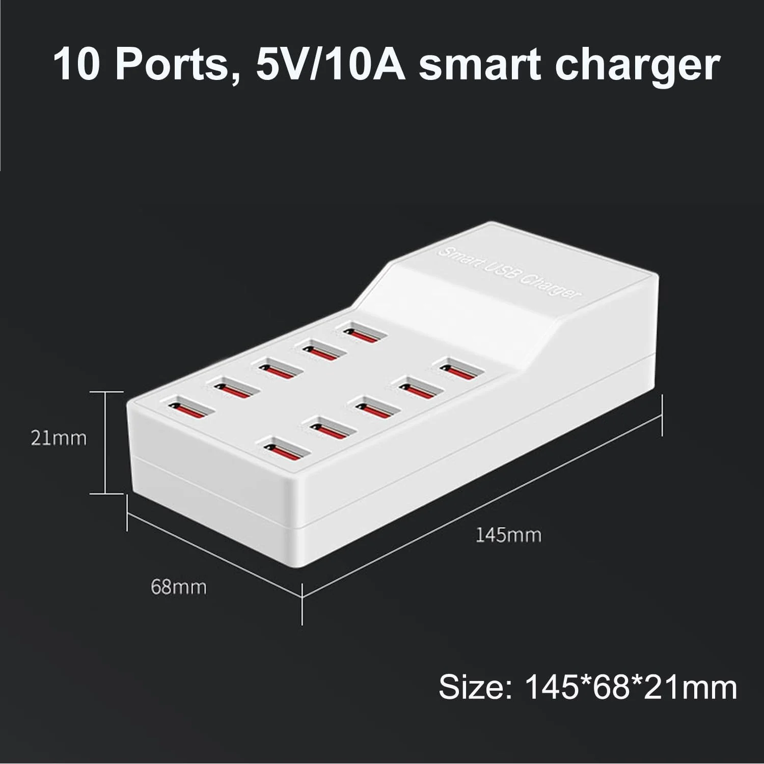 شارژر USB ده پورت 50 واتی Kalakila، ایستگاه شارژ چند پورت، مناسب برای تلفن های هوشمند، تبلت ها و سایر دستگاه های USB (سفید) شارژر USB ده پورت 50 واتی Kalakila، ایستگاه شارژ چند پورت، مناسب برای تلفن های هوشمند، تبلت ها و سایر دستگاه های USB (سفید)