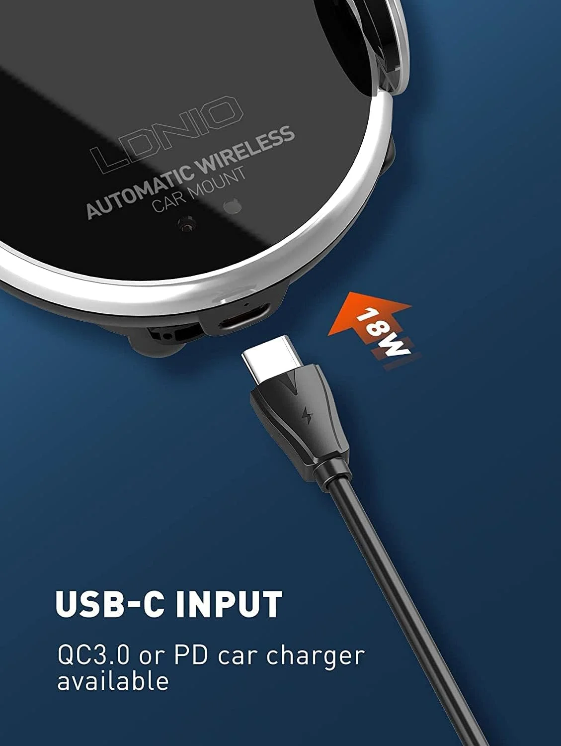 شارژر وایرلس 15 واتی LDNIO MA02 و هولدر خودرو با قابلیت چرخش 360 درجه و گیره اتوماتیک - مشکی شارژر وایرلس 15 واتی LDNIO MA02 و هولدر خودرو با قابلیت چرخش 360 درجه و گیره اتوماتیک - مشکی