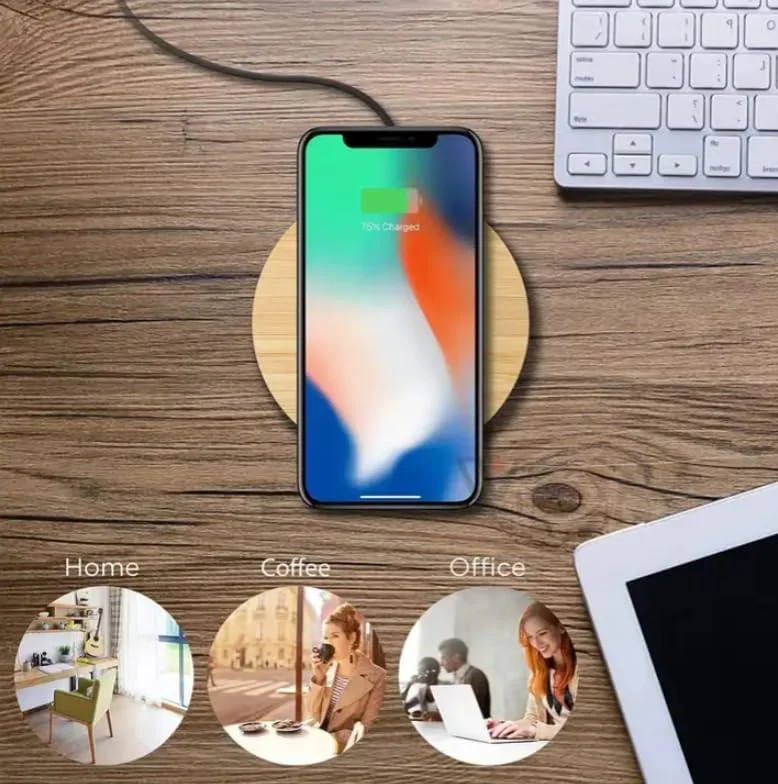 شارژر بیسیم چوبی گرد 15 واتی بامبو مناسب برای آیفون و اندروید + آداپتور رایگان شارژر بیسیم چوبی گرد 15 واتی بامبو مناسب برای آیفون و اندروید + آداپتور رایگان