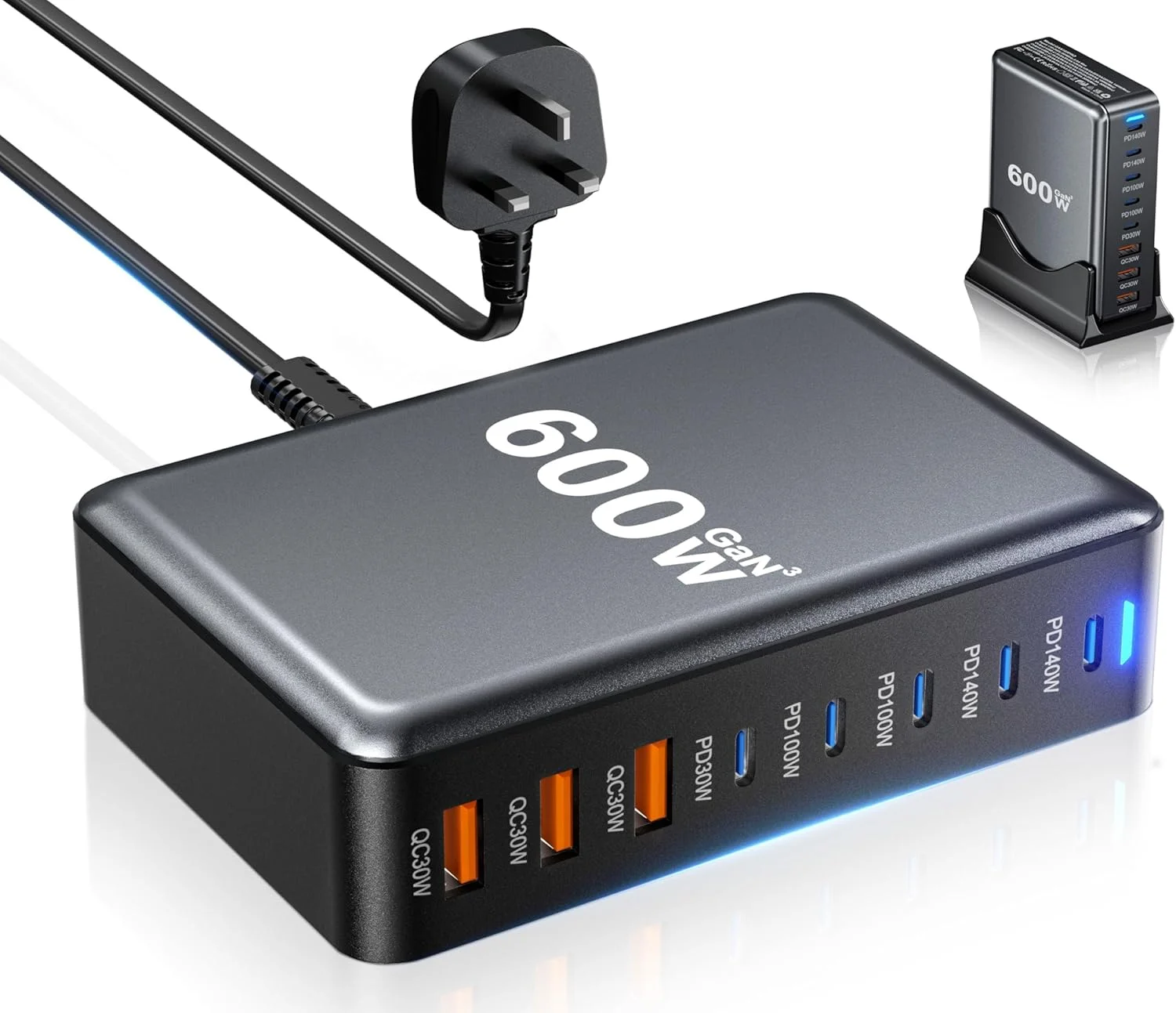 شارژر USB-C هیمیکس تک 600 واتی - ایستگاه شارژ 140 واتی، شارژر سریع 8 پورت 100 واتی GaN سازگار با مک بوک پرو 16، لپ تاپ، آیفون 16 پرو مکس/15، سامسونگ گلکسی S24/23، استیم دک شارژر USB-C هیمیکس تک 600 واتی - ایستگاه شارژ 140 واتی، شارژر سریع 8 پورت 100 واتی GaN سازگار با مک بوک پرو 16، لپ تاپ، آیفون 16 پرو مکس/15، سامسونگ گلکسی S24/23، استیم دک