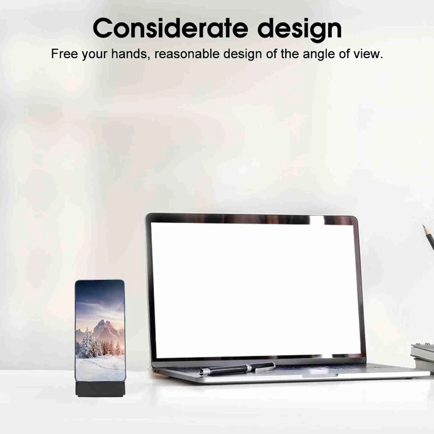 پایه شارژر موبایل تایپ C Denash، پایه شارژ یکپارچه با اندازه کوچک و وزن سبک، مناسب برای خانه و محل کار (مشکی)