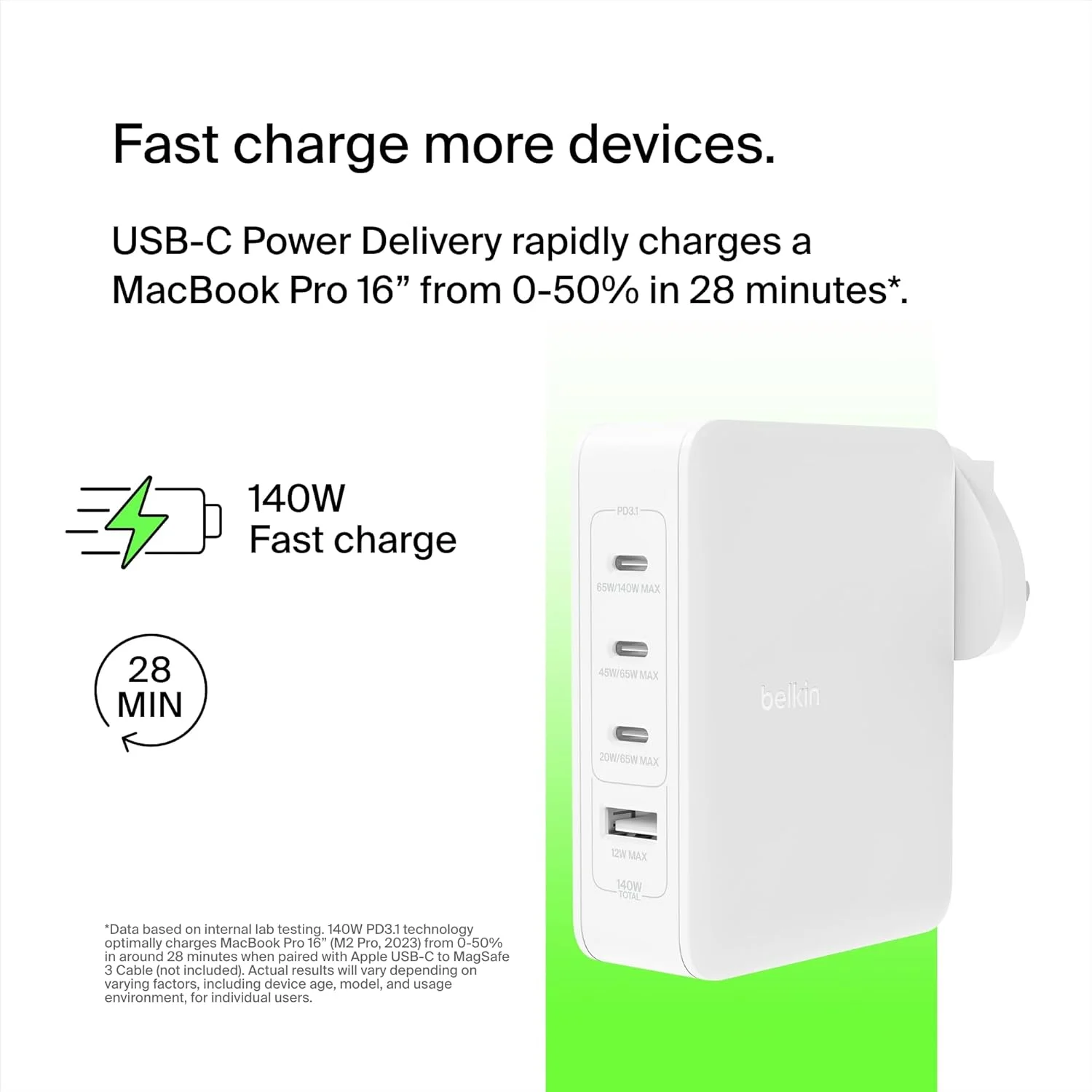 شارژر دیواری 140 واتی بلکین GaN با 4 پورت، دوشاخه مسافرتی چند پورت با شارژ سریع USB-C Power Delivery و پورت USB-A برای تلفن های آیفون، سامسونگ گلکسی، گوگل پیکسل، آیپد، مک بوک، لپ تاپ، تبلت و غیره شارژر دیواری 140 واتی بلکین GaN با 4 پورت، دوشاخه مسافرتی چند پورت با شارژ سریع USB-C Power Delivery و پورت USB-A برای تلفن های آیفون، سامسونگ گلکسی، گوگل پیکسل، آیپد، مک بوک، لپ تاپ، تبلت و غیره