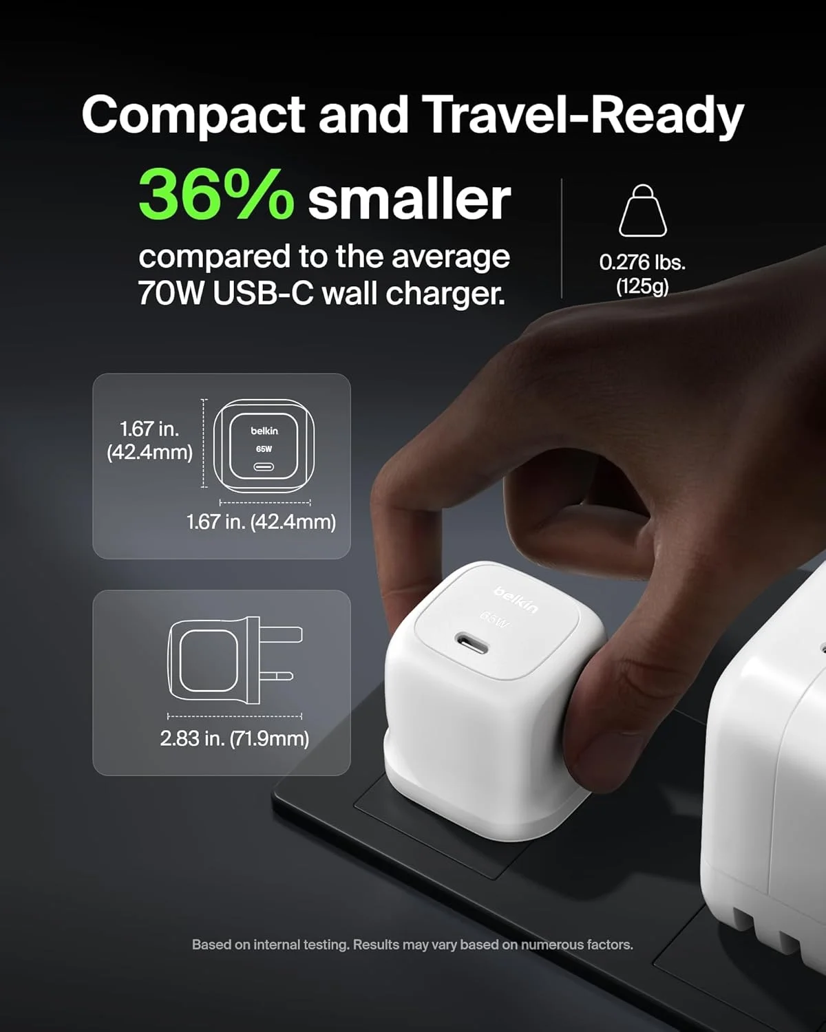 شارژر دیواری سریع 65 واتی Belkin USB-C، شارژر تلفن Type C - سازگار با Apple iPhone 16/15/14/13، Galaxy S25، Google Pixel 9، MacBook، iPad، AirPods، Chromebook و غیره - سفید شارژر دیواری سریع 65 واتی Belkin USB-C، شارژر تلفن Type C - سازگار با Apple iPhone 16/15/14/13، Galaxy S25، Google Pixel 9، MacBook، iPad، AirPods، Chromebook و غیره - سفید