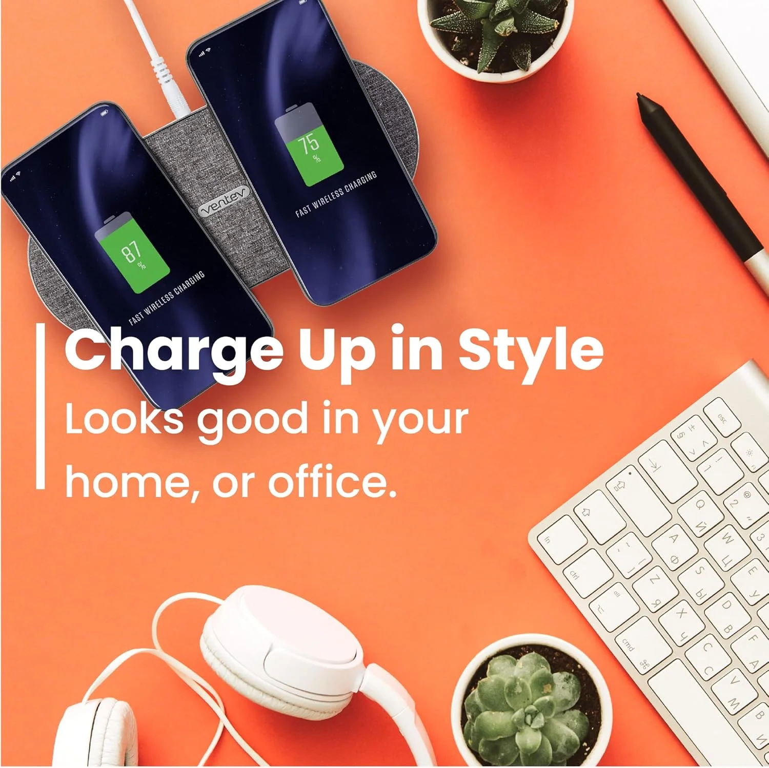 پد شارژ بیسیم دوتایی Ventev با فناوری Qi | ایستگاه شارژ سریع سامسونگ و اپل برای دو گوشی به طور همزمان | مناسب برای شارژ آیفون و شارژر اندروید سامسونگ پد شارژ بیسیم دوتایی Ventev با فناوری Qi | ایستگاه شارژ سریع سامسونگ و اپل برای دو گوشی به طور همزمان | مناسب برای شارژ آیفون و شارژر اندروید سامسونگ