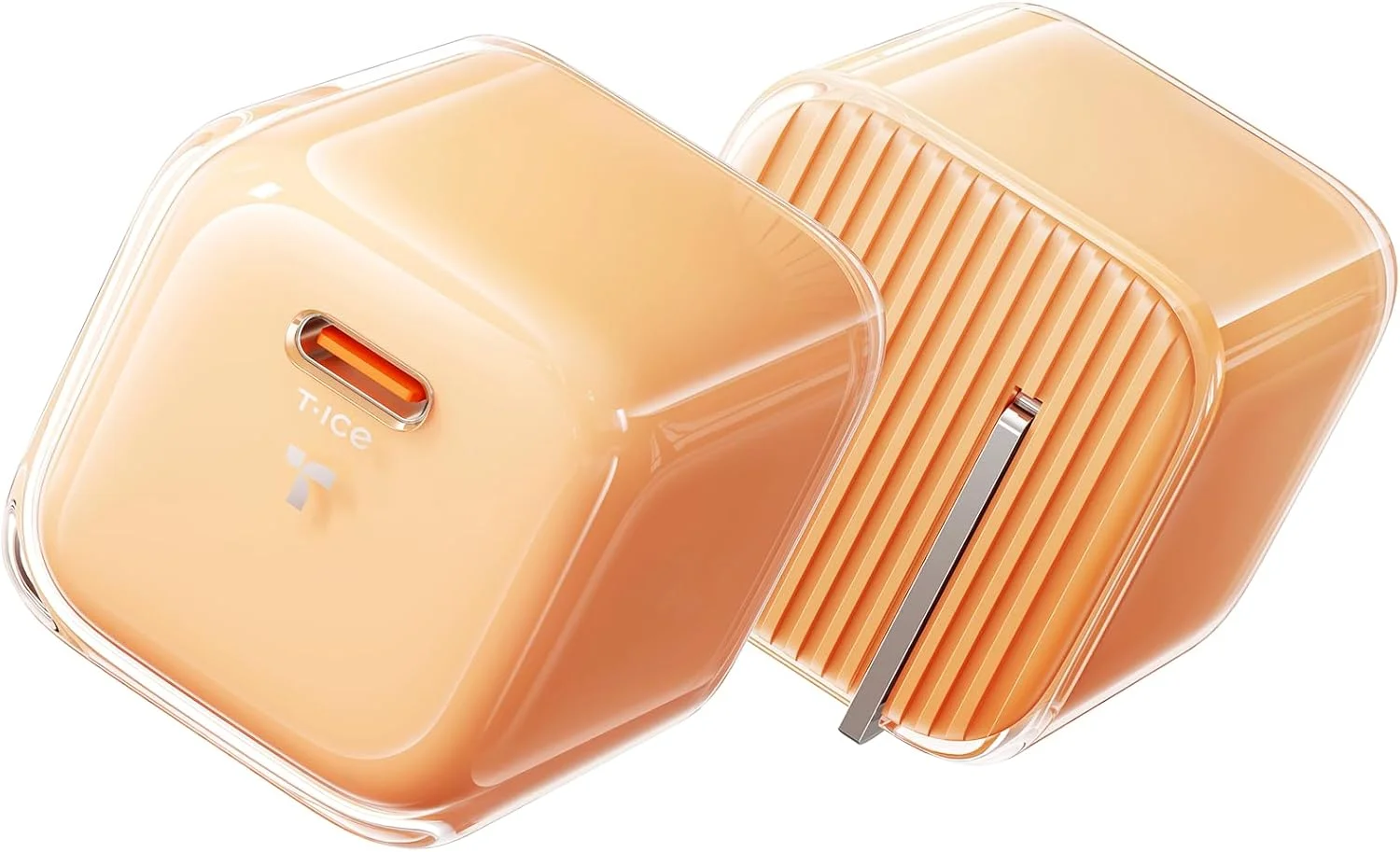 شارژر 45 واتی TORRAS IceNano USB C [فناوری GaN3.0] [شارژ سریع PD3.0] [سازگار با MagSafe] بلوک شارژر تاشو برای آیفون ایر/17/16/15، آیپد، سامسونگ، گوگل، نارنجی