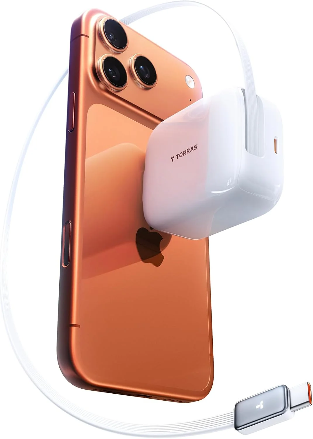 شارژر جمع‌شونده USB C مدل TORRAS FlexLine 67W، شارژ سریع برای آیفون، کابل USB C GaN Ⅲ با پورت دوگانه برای مک‌بوک پرو/ایر، آیپد، سامسونگ گلکسی S25 Ultra/آیفون، طول 100 سانتی‌متر