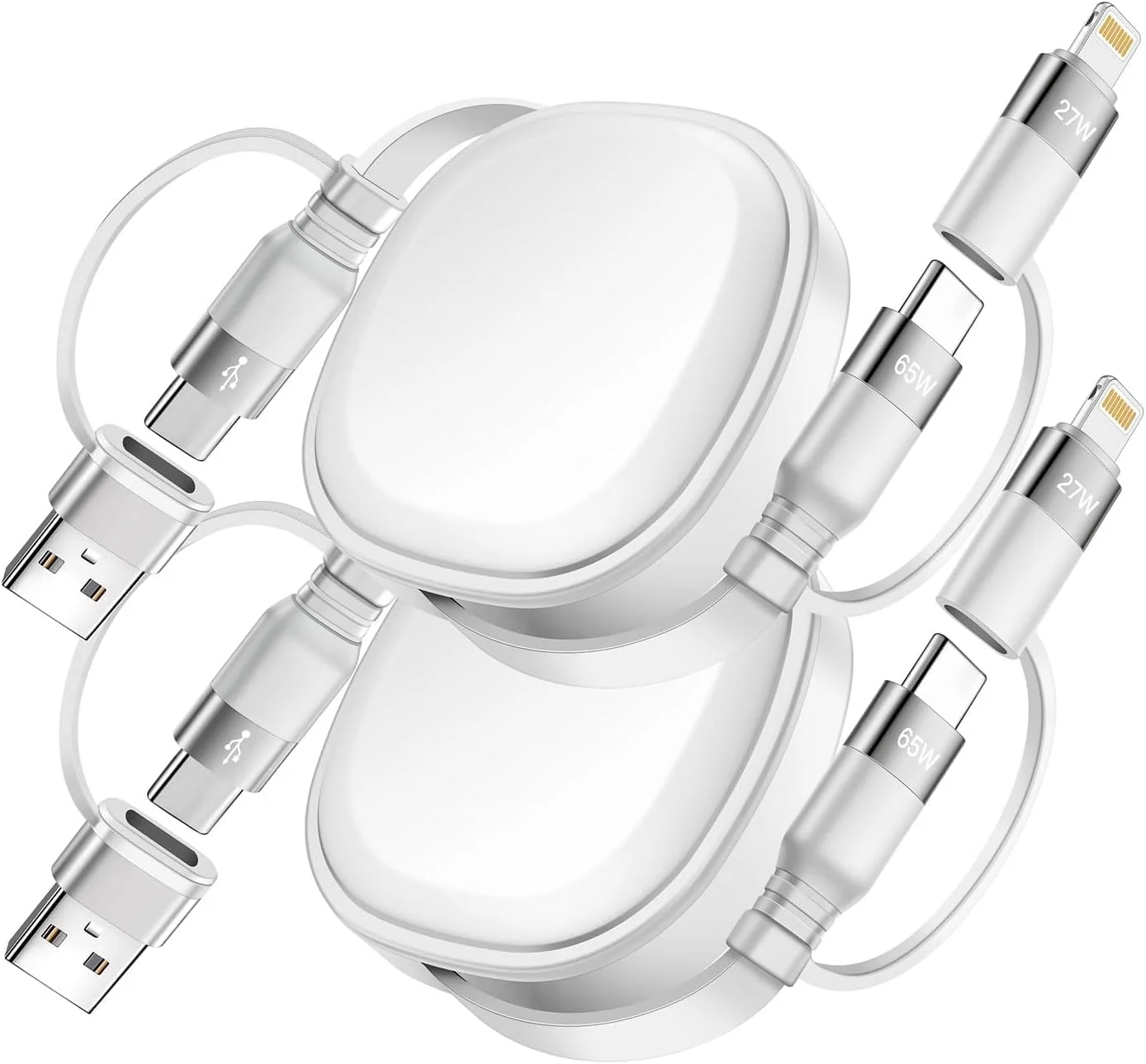 کابل شارژ جمع شونده 65 واتی Minlu، کابل شارژ چند منظوره 5 در 1 برای مسافرت، کابل شارژ سریع USB Type C با USB A/C به USBC+L برای آیفون، آیپد، سامسونگ، PS، مک بوک - 2 عدد، 3.8 فوت کابل شارژ جمع شونده 65 واتی Minlu، کابل شارژ چند منظوره 5 در 1 برای مسافرت، کابل شارژ سریع USB Type C با USB A/C به USBC+L برای آیفون، آیپد، سامسونگ، PS، مک بوک - 2 عدد، 3.8 فوت