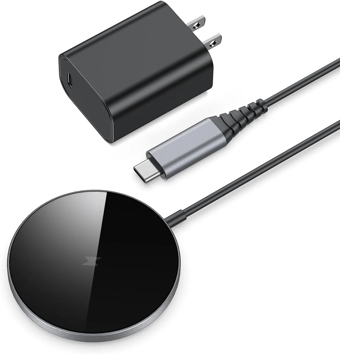 پد شارژر بیسیم مغناطیسی NANAMI با آداپتور PD 20 واتی، برای سری آیفون 17/16/15/14/13/12 و ایرپادز 3/2/Pro/Pro 2، پایه ضد لغزش و هم ترازی مغناطیسی قوی برای استفاده در میز و محل کار (مشکی) پد شارژر بیسیم مغناطیسی NANAMI با آداپتور PD 20 واتی، برای سری آیفون 17/16/15/14/13/12 و ایرپادز 3/2/Pro/Pro 2، پایه ضد لغزش و هم ترازی مغناطیسی قوی برای استفاده در میز و محل کار (مشکی)