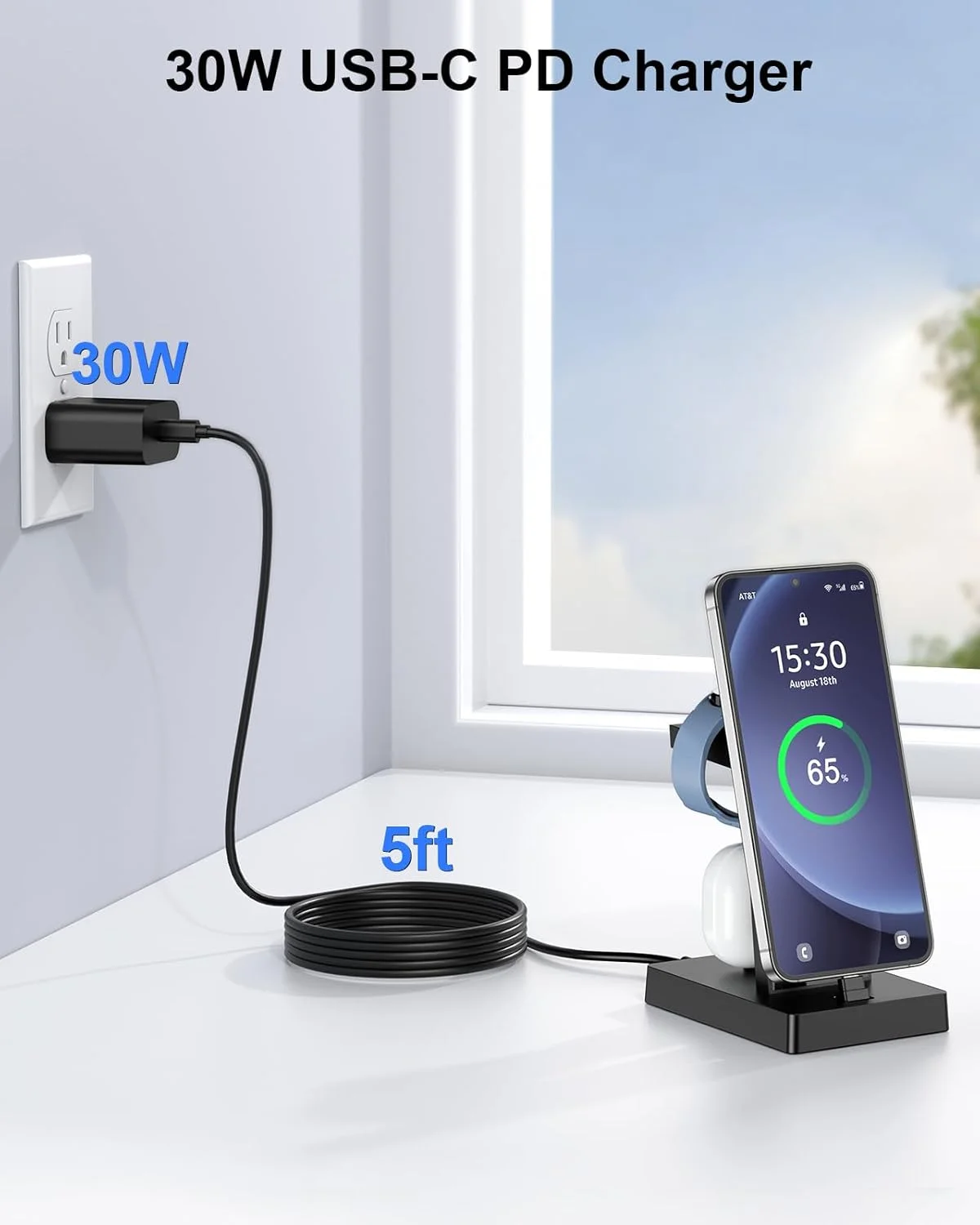 شارژر USB C سی واتی NANAMI برای دستگاههای سامسونگ، استند شارژ 3 در 1 برای ساعتهای هوشمند سامسونگ گلکسی واچ 7/6/5/4/3، پایه نگهدارنده برای گوشیهای گلکسی S25 S24 Ultra S23 S22 S21 Note20 A55 A54، برای آیفون 15/16 پرو مکس، بادز پرو شارژر USB C سی واتی NANAMI برای دستگاههای سامسونگ، استند شارژ 3 در 1 برای ساعتهای هوشمند سامسونگ گلکسی واچ 7/6/5/4/3، پایه نگهدارنده برای گوشیهای گلکسی S25 S24 Ultra S23 S22 S21 Note20 A55 A54، برای آیفون 15/16 پرو مکس، بادز پرو