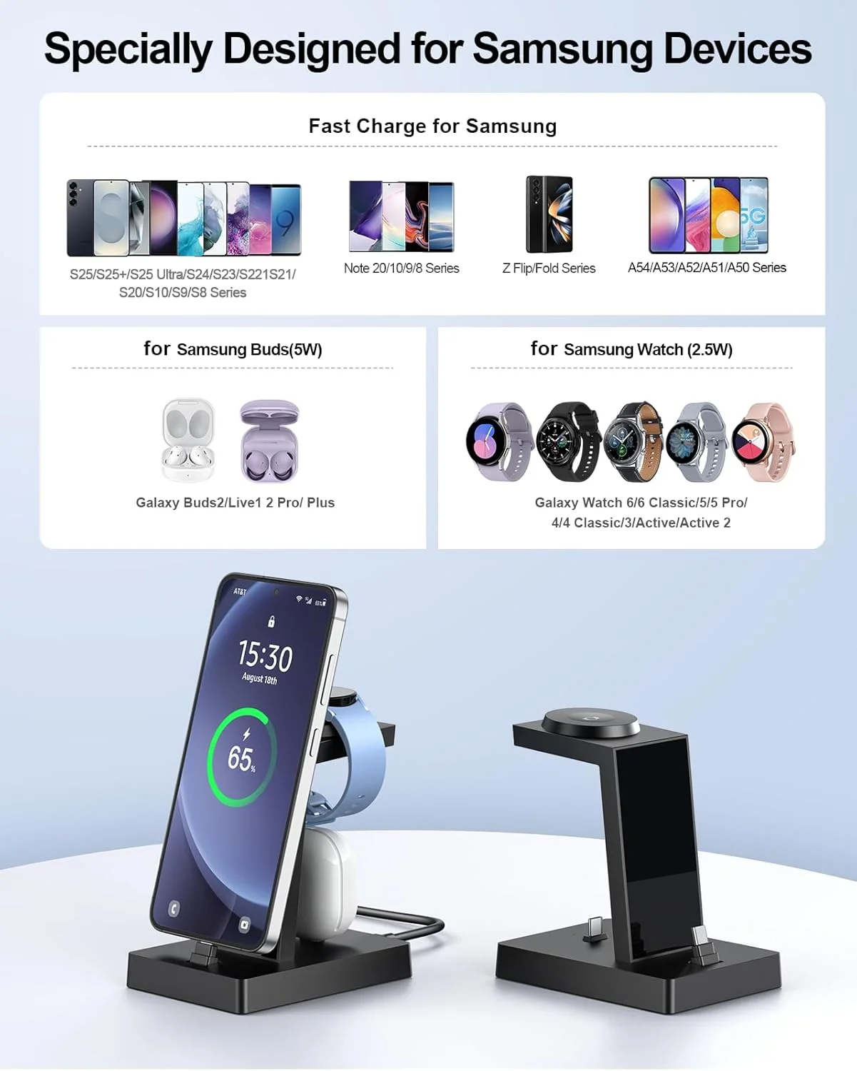 شارژر USB C سی واتی NANAMI برای دستگاههای سامسونگ، استند شارژ 3 در 1 برای ساعتهای هوشمند سامسونگ گلکسی واچ 7/6/5/4/3، پایه نگهدارنده برای گوشیهای گلکسی S25 S24 Ultra S23 S22 S21 Note20 A55 A54، برای آیفون 15/16 پرو مکس، بادز پرو شارژر USB C سی واتی NANAMI برای دستگاههای سامسونگ، استند شارژ 3 در 1 برای ساعتهای هوشمند سامسونگ گلکسی واچ 7/6/5/4/3، پایه نگهدارنده برای گوشیهای گلکسی S25 S24 Ultra S23 S22 S21 Note20 A55 A54، برای آیفون 15/16 پرو مکس، بادز پرو