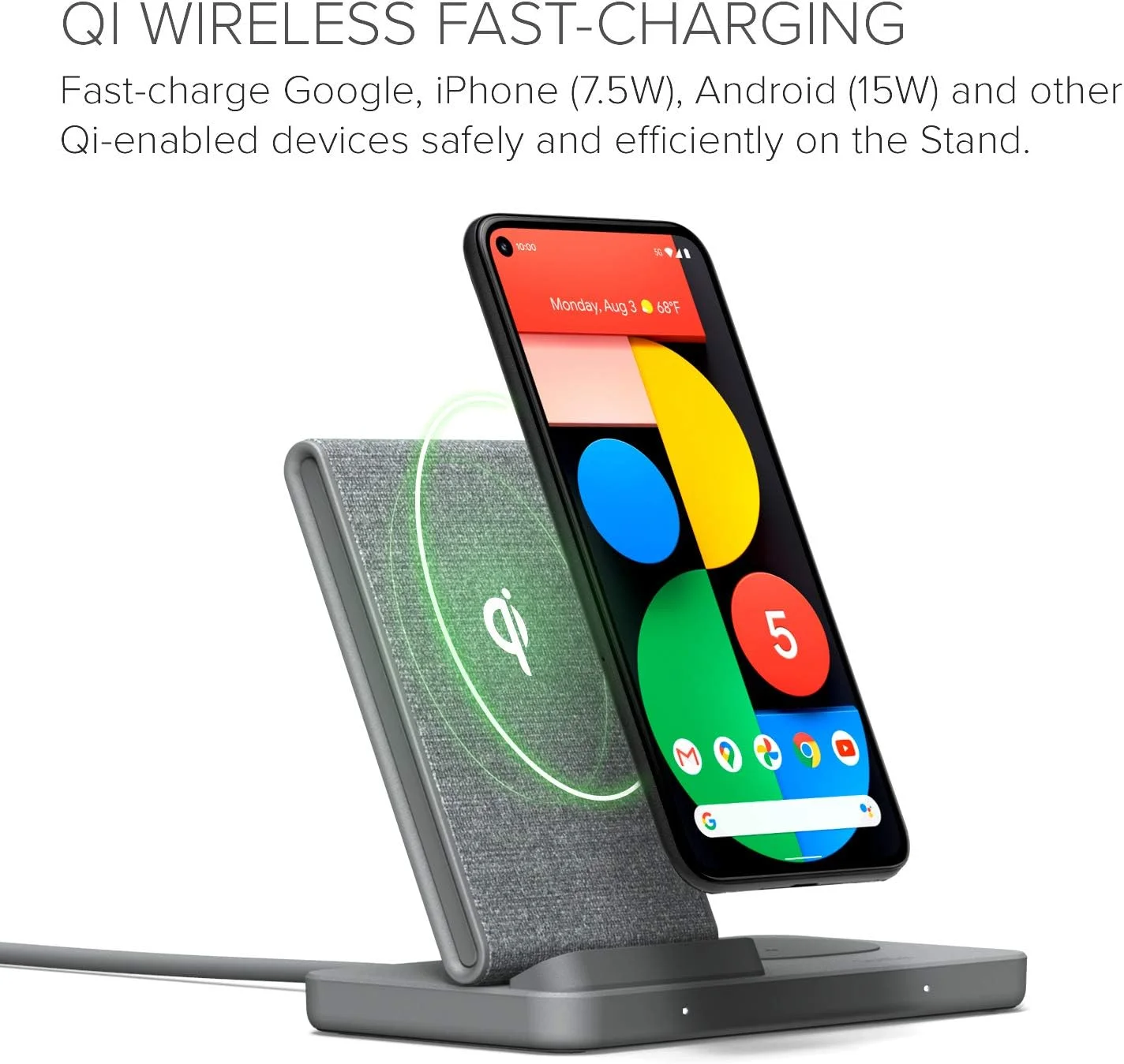 شارژر بی سیم دوگانه iOttie iON دارای گواهی گوگل 10W استند + 5W پد دارای گواهی Qi | ساخته شده برای گوگل | سازگار با گوگل، گوگل پیکسل، پیکسل بادز | شامل کابل برق و آداپتور | خاکستری تیره شارژر بی سیم دوگانه iOttie iON دارای گواهی گوگل 10W استند + 5W پد دارای گواهی Qi | ساخته شده برای گوگل | سازگار با گوگل، گوگل پیکسل، پیکسل بادز | شامل کابل برق و آداپتور | خاکستری تیره