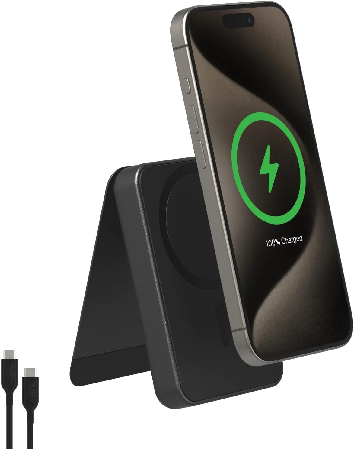 mophie Snap+ Powerstation Mini با پایه - 5000mAh، شارژر بیسیم مغناطیسی 15W Qi2، قابل حمل، سازگار با تلفنهای هوشمند MagSafe و Qi، با پایه نگهدارنده، شامل کابل USB C به USB C، مشکی mophie Snap+ Powerstation Mini با پایه - 5000mAh، شارژر بیسیم مغناطیسی 15W Qi2، قابل حمل، سازگار با تلفنهای هوشمند MagSafe و Qi، با پایه نگهدارنده، شامل کابل USB C به USB C، مشکی