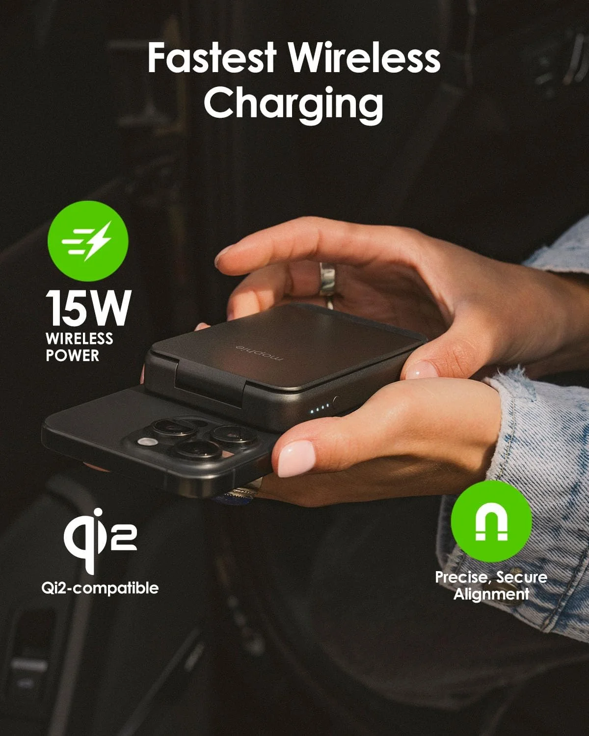 mophie Snap+ Powerstation Mini با پایه - 5000mAh، شارژر بیسیم مغناطیسی 15W Qi2، قابل حمل، سازگار با تلفنهای هوشمند MagSafe و Qi، با پایه نگهدارنده، شامل کابل USB C به USB C، مشکی mophie Snap+ Powerstation Mini با پایه - 5000mAh، شارژر بیسیم مغناطیسی 15W Qi2، قابل حمل، سازگار با تلفنهای هوشمند MagSafe و Qi، با پایه نگهدارنده، شامل کابل USB C به USB C، مشکی