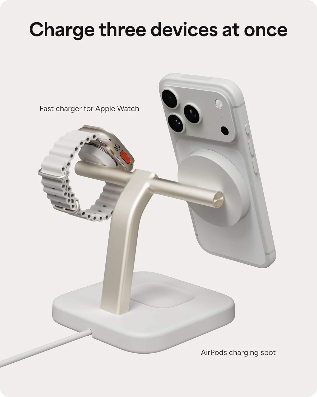 پایه شارژ بیسیم Mophie - دارای گواهی Qi2، شارژر MagSafe برای آیفون - شارژر بیسیم مغناطیسی سریع با پایه تلفن قابل تنظیم و مدیریت کابل - تا 15 وات توان پایه شارژ بیسیم Mophie - دارای گواهی Qi2، شارژر MagSafe برای آیفون - شارژر بیسیم مغناطیسی سریع با پایه تلفن قابل تنظیم و مدیریت کابل - تا 15 وات توان