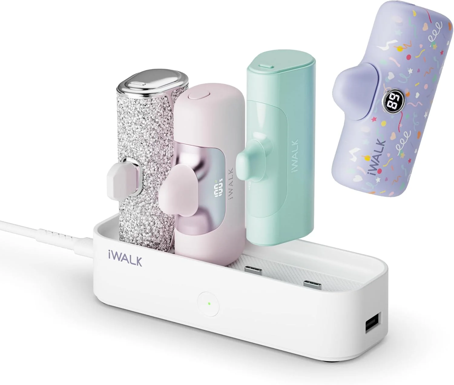 ایستگاه شارژ iWALK برای شارژر قابل حمل 4500mAh، 4800mAh، 5000mAh پاور بانک برای آیفون، ایستگاه شارژ چندگانه USB-C سایز خانواده برای خانه (فقط ایستگاه)، سفید ایستگاه شارژ iWALK برای شارژر قابل حمل 4500mAh، 4800mAh، 5000mAh پاور بانک برای آیفون، ایستگاه شارژ چندگانه USB-C سایز خانواده برای خانه (فقط ایستگاه)، سفید