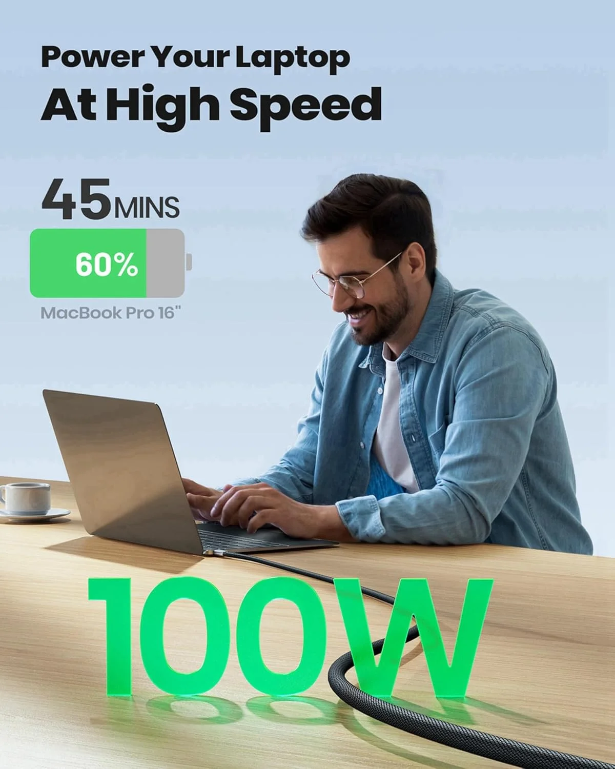 کابل USB نوع C اینیو، [2 بسته 2 متری] کابل شارژ سریع 100 واتی USB C به C، کابل شارژر نوع C بافته شده برای آیفون 17 16 پرو مکس، سامسونگ گلکسی S25 S24 اولترا، مک بوک پرو آیپد ایر سوییچ 2 استیم دک و غیره.