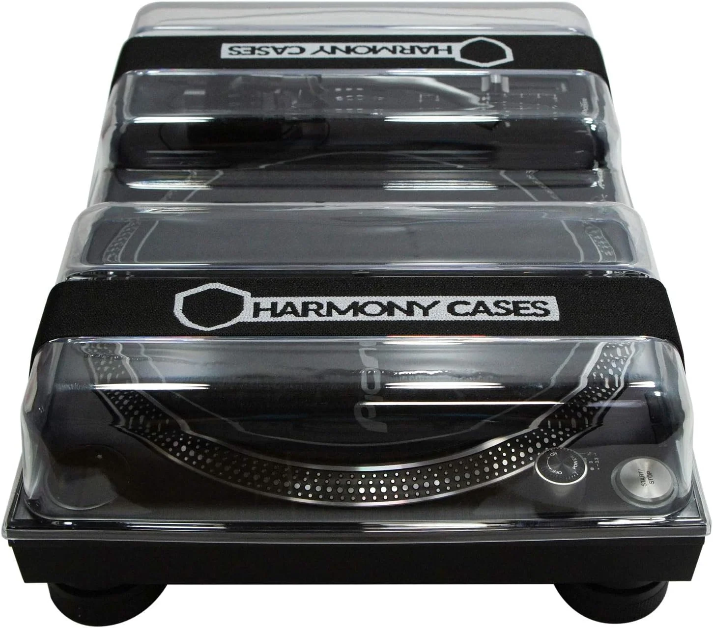 محافظ تجهیزات دی جی هارمونی آدیو مدل HC-DC3، کاور پلاستیکی سخت پلی کربنات ضد گرد و غبار، سازگار با صفحه گردان تکنیکس SL-1210 MK1-6 (شامل نوارهای کشی)